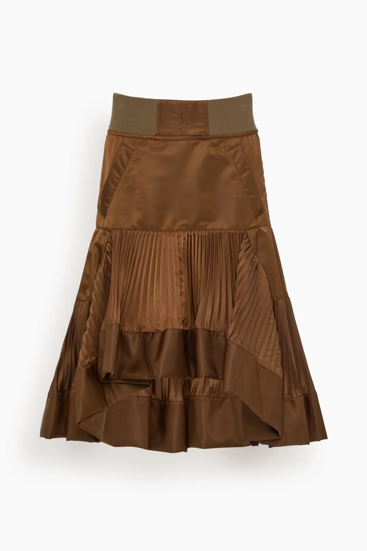Nylon Twill Skirt in Brown - 1