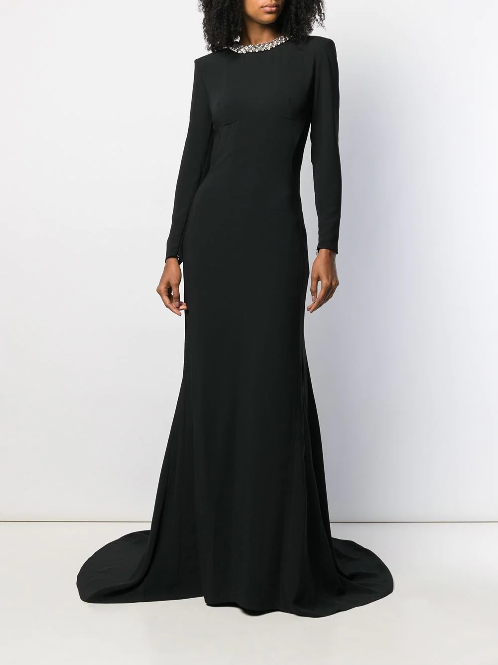 jewel collar evening gown - 2