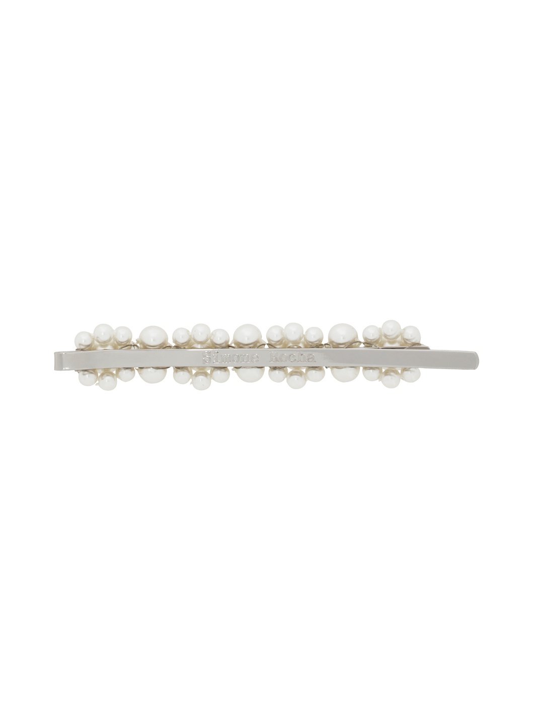 Silver & White Flower Hair Clip - 2