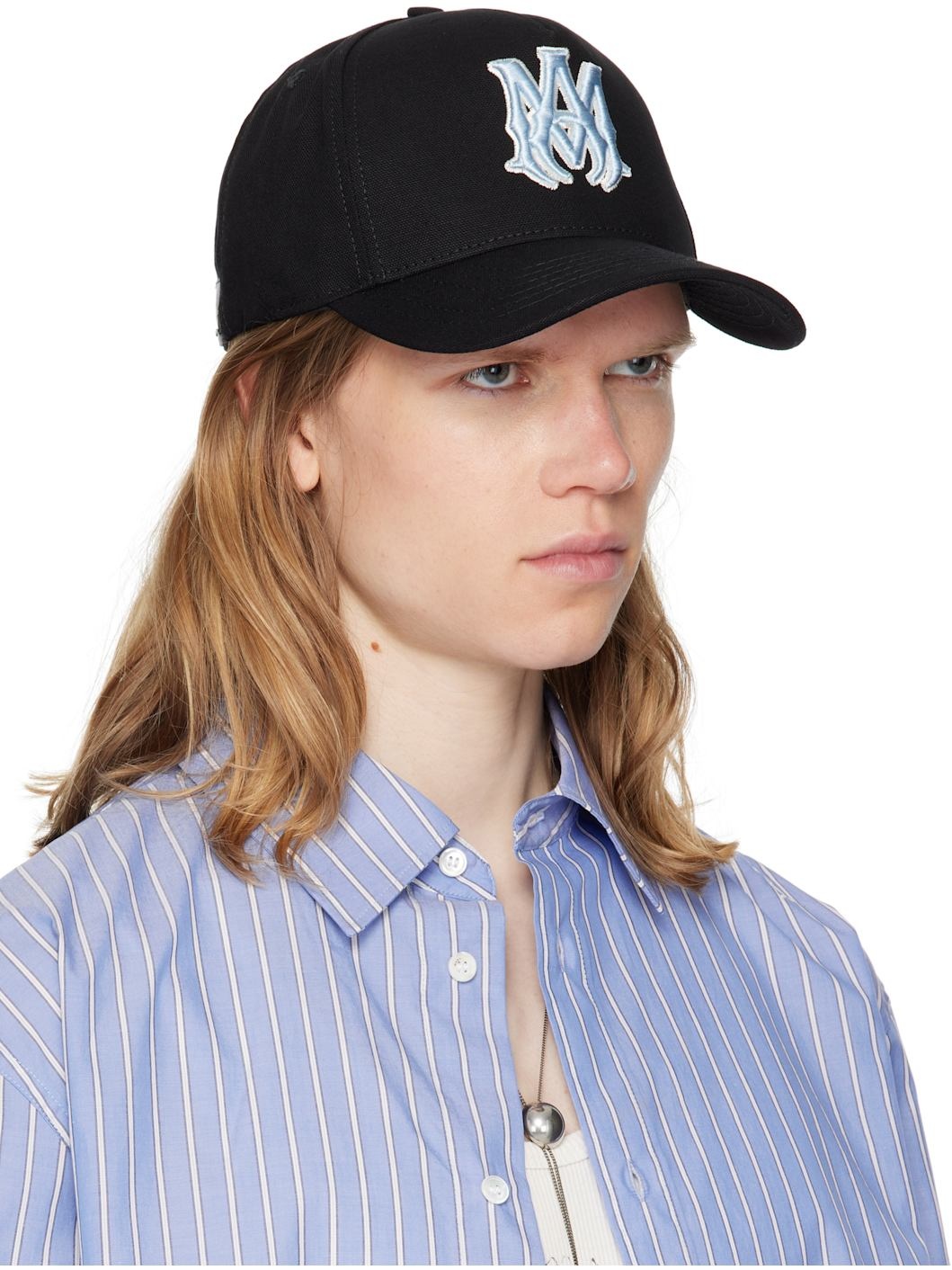 Black MA Outline Canvas Cap - 2