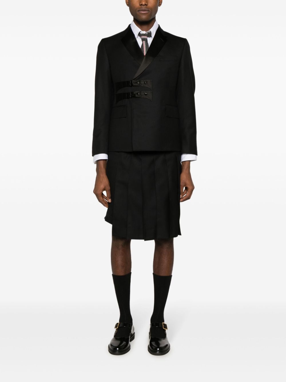 pleated knee-length wool skorts - 2