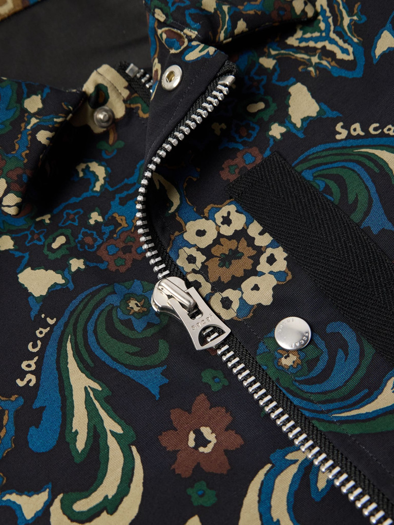 Floral-Print Cotton-Blend Bomber Jacket Navy 5