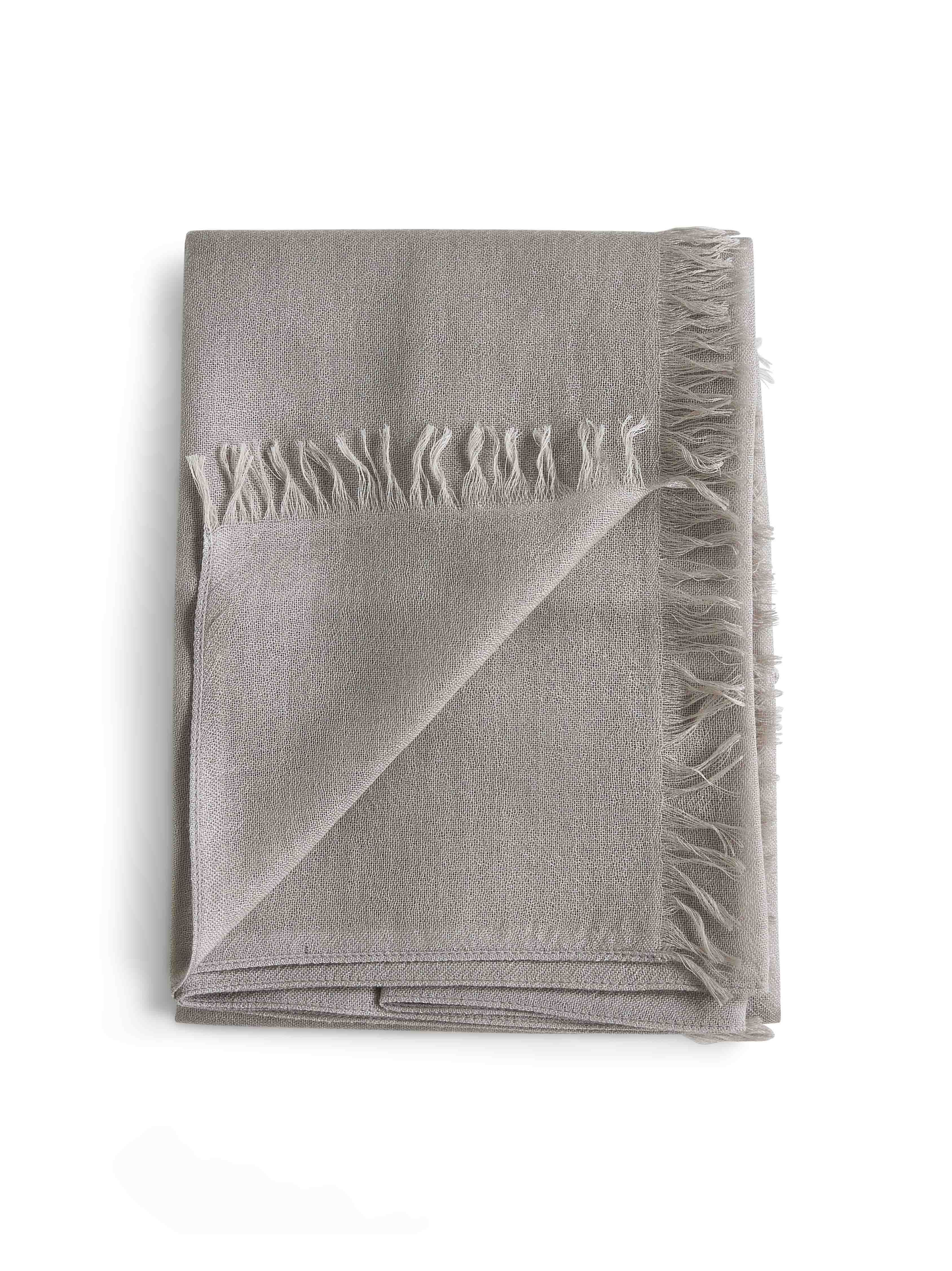 Brunello Cucinelli Women Taupe Cashmere And Silk Scarf - 2