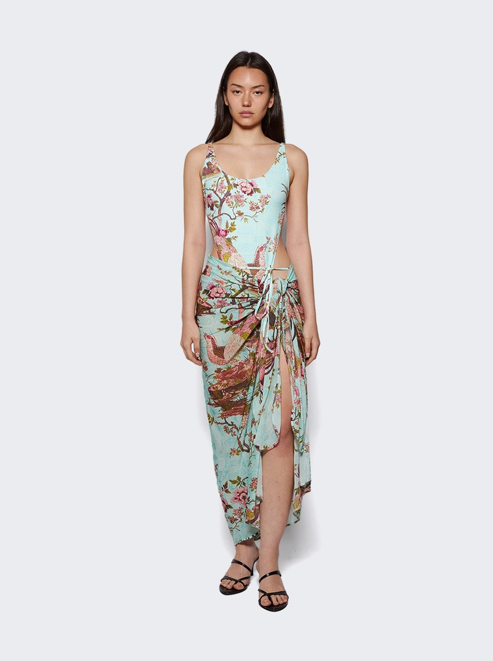 X Roberto Cavalli Tie-waist Swimsuit Fagianella Print - 5