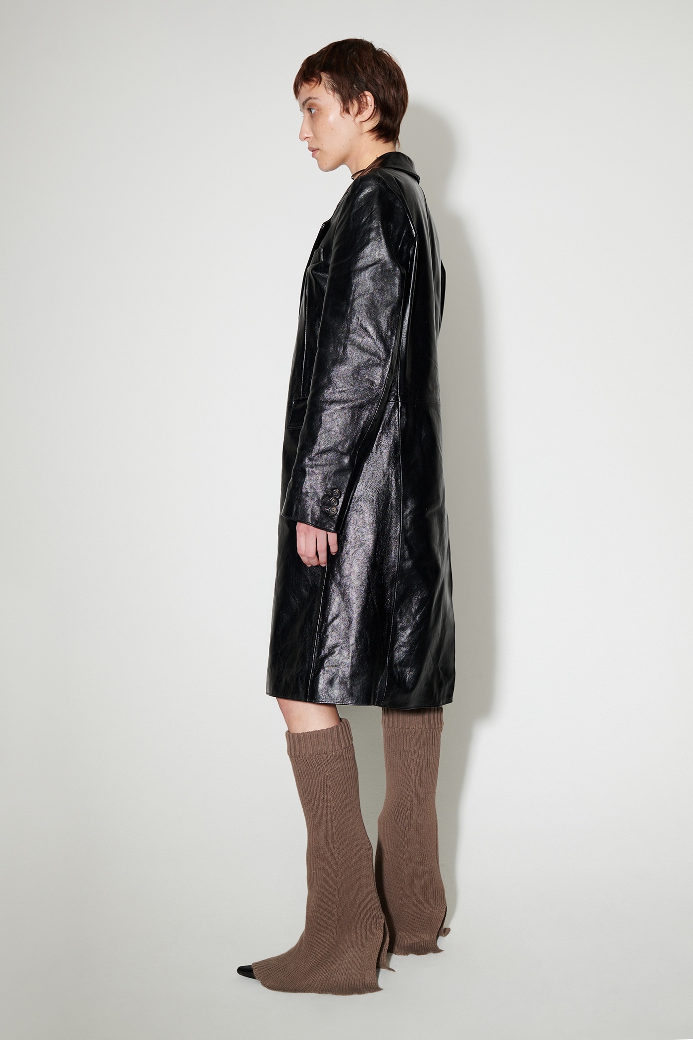 Stingray Coat True Dye Black Leather - 5