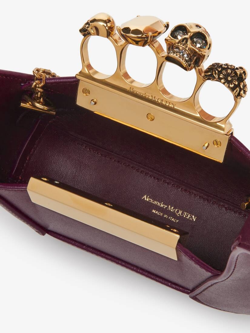 Women's The Jewelled Hobo Mini Bag in Burgundy - 4