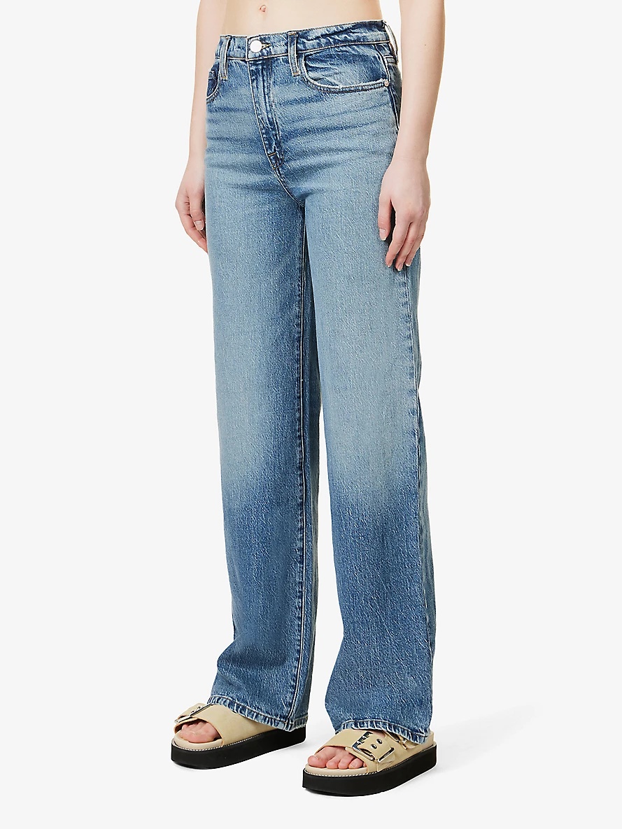 Le Jane wide-leg mid-rise stretch-cotton jeans - 3
