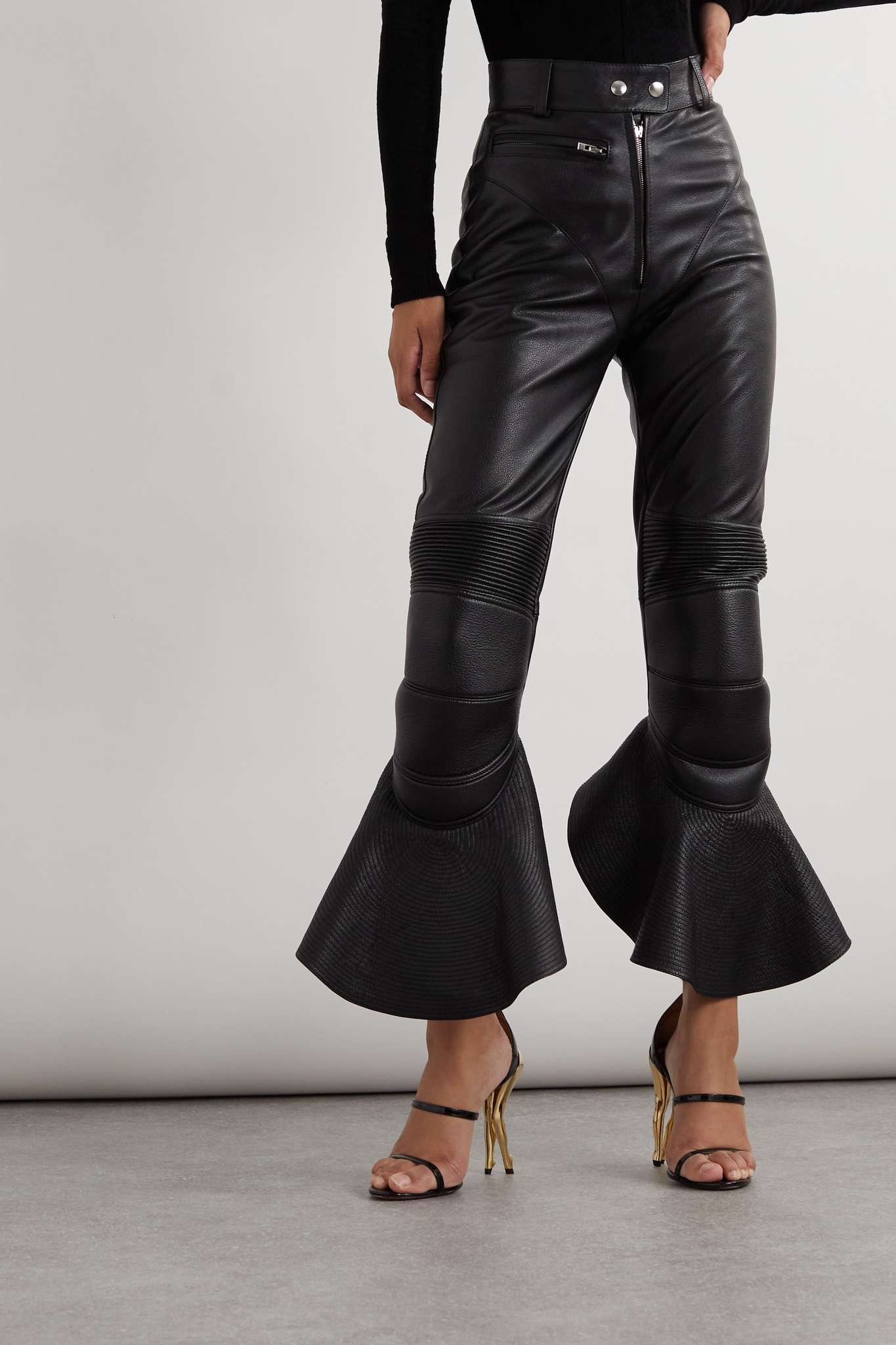 Leather flared pants - 3
