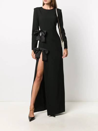 SAINT LAURENT bow-embellished side slit dress outlook