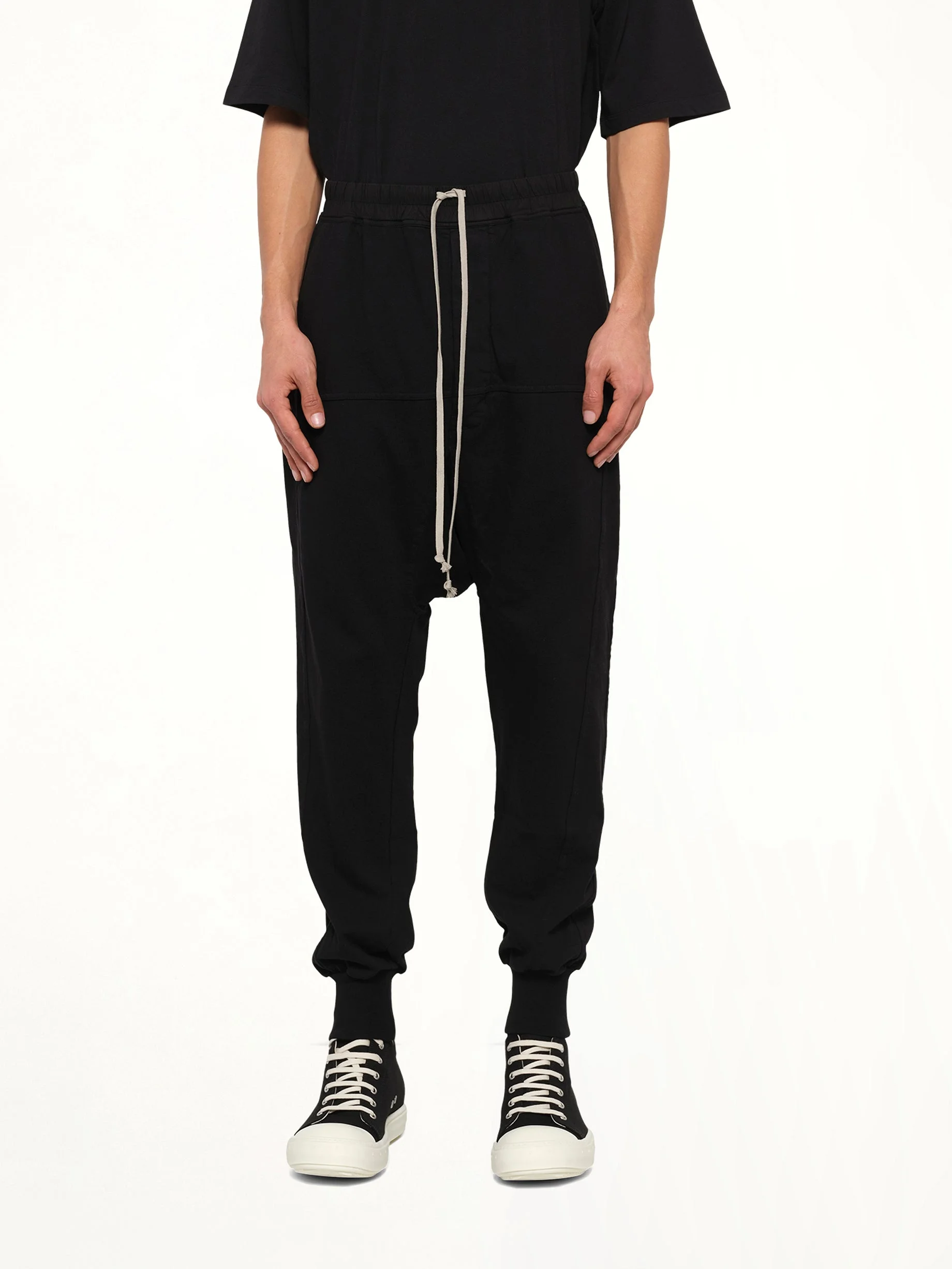 Heavy Jersey Prisoner Drawstring in Black - 1