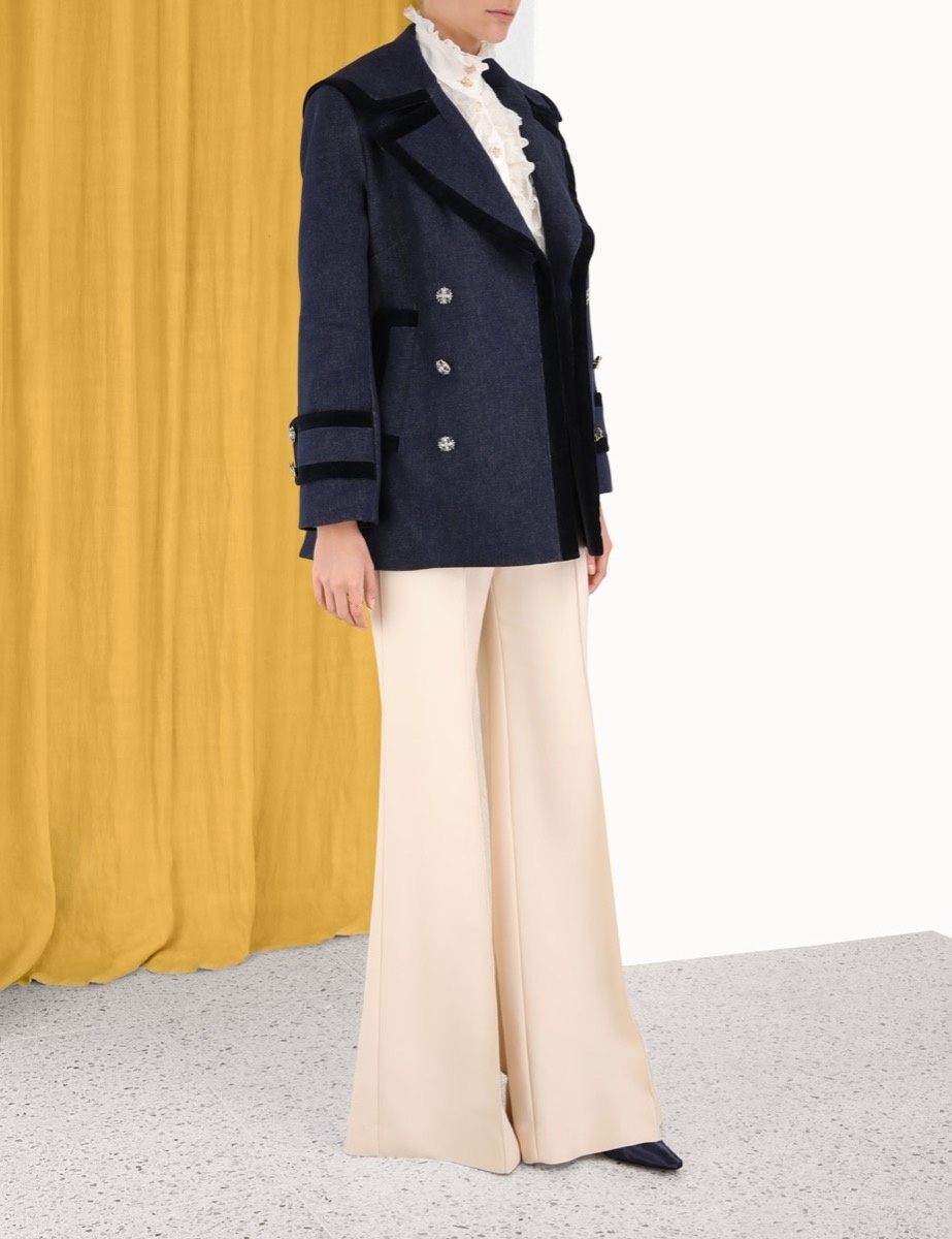 KALEIDOSCOPE DENIM PEACOAT - 3