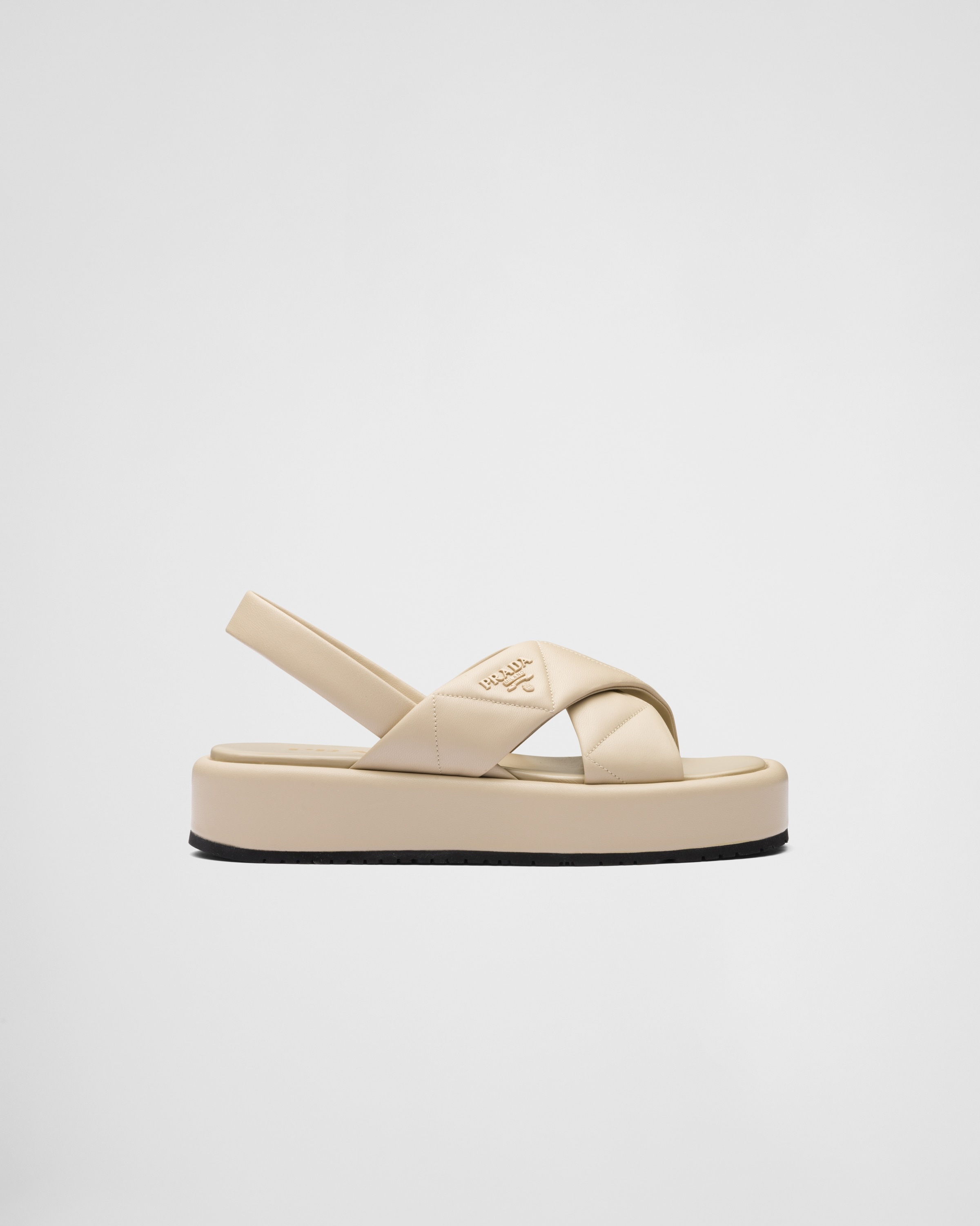 Quilted nappa leather flatform sandals - 2