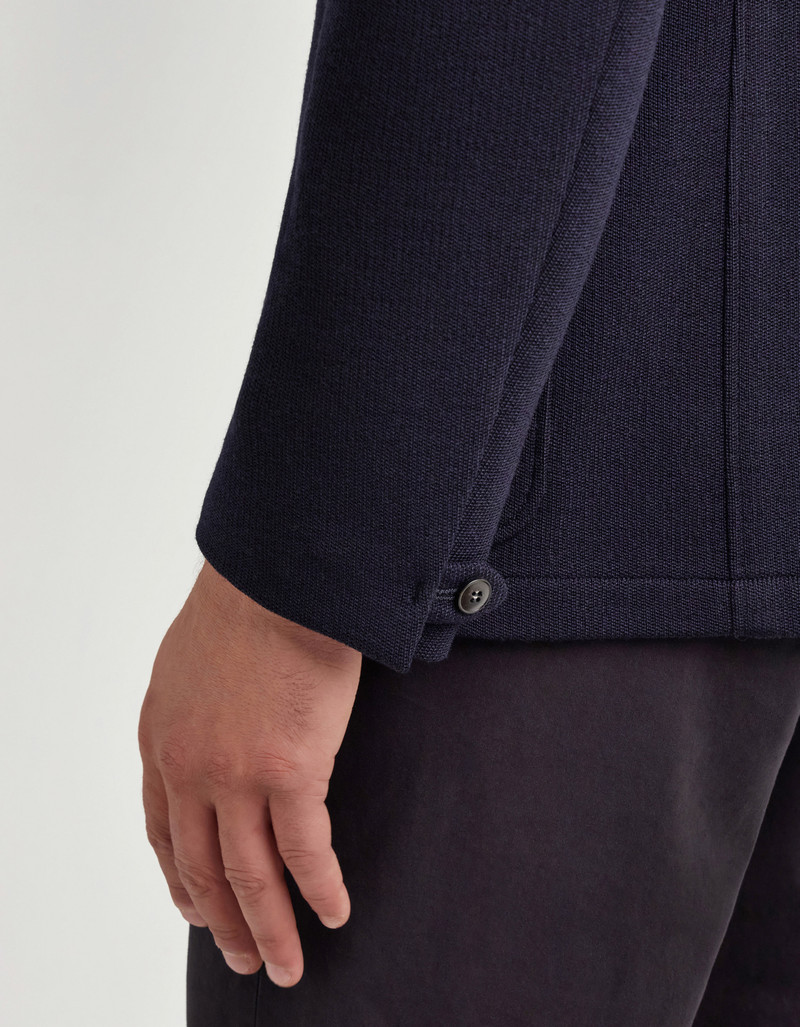 NAVY BLUE WOOL AND COTTON JACKET 5