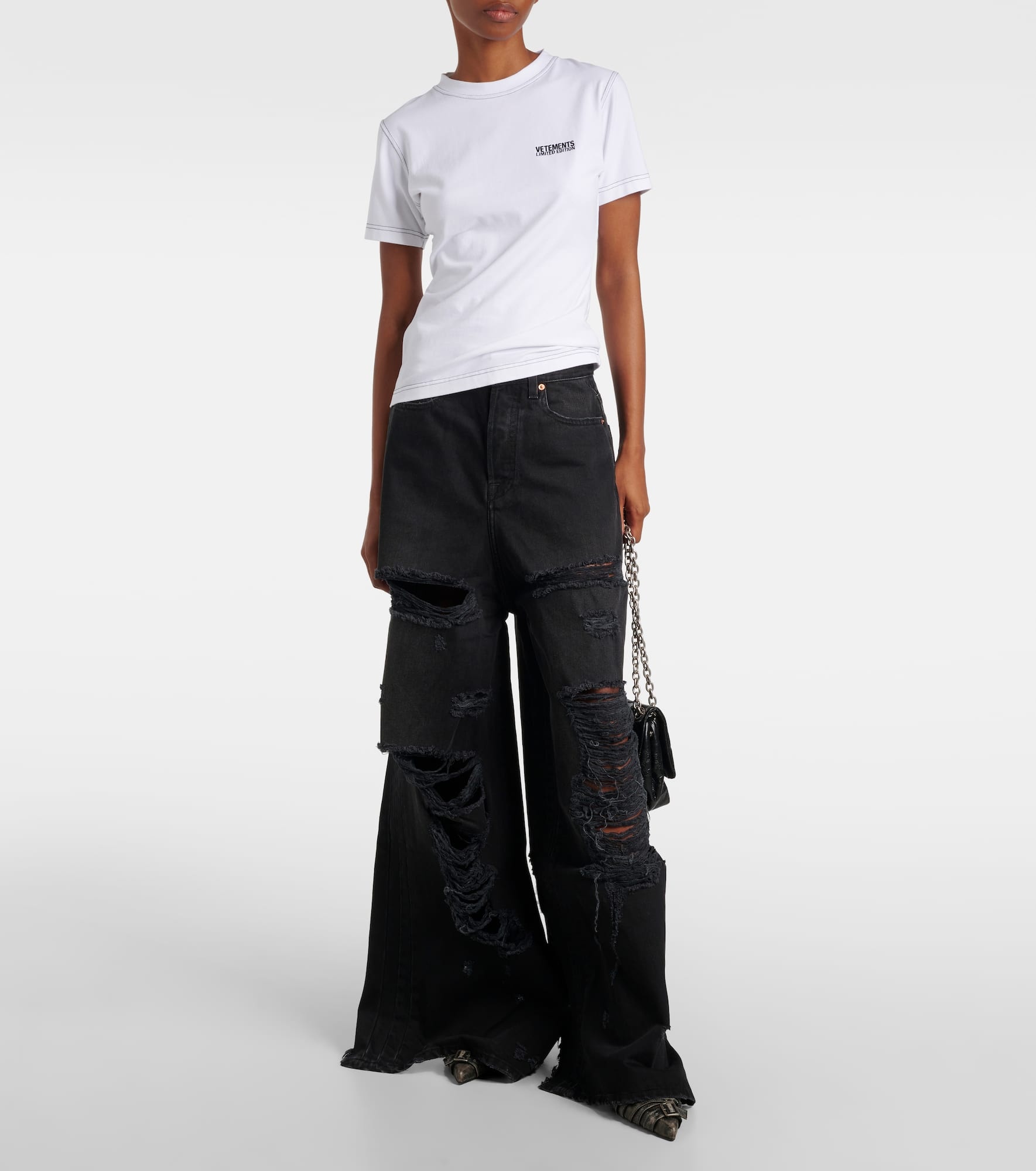 Big Shape distressed wide-leg jeans - 2
