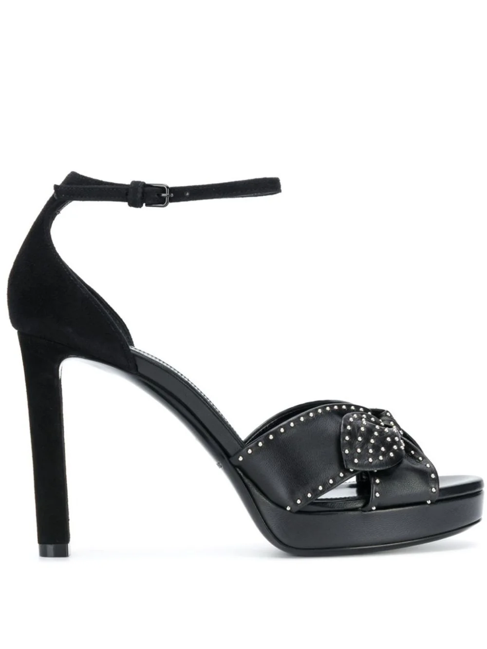 studded bow leather sandals - 1