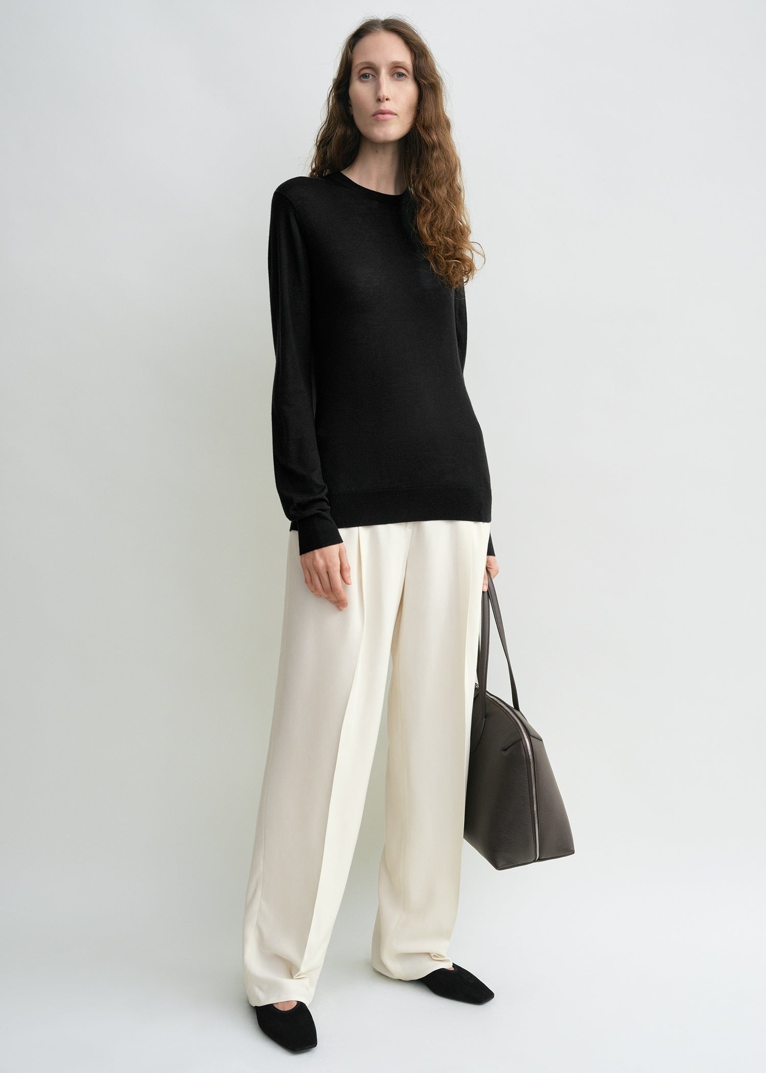 Fine crew knit black - 3