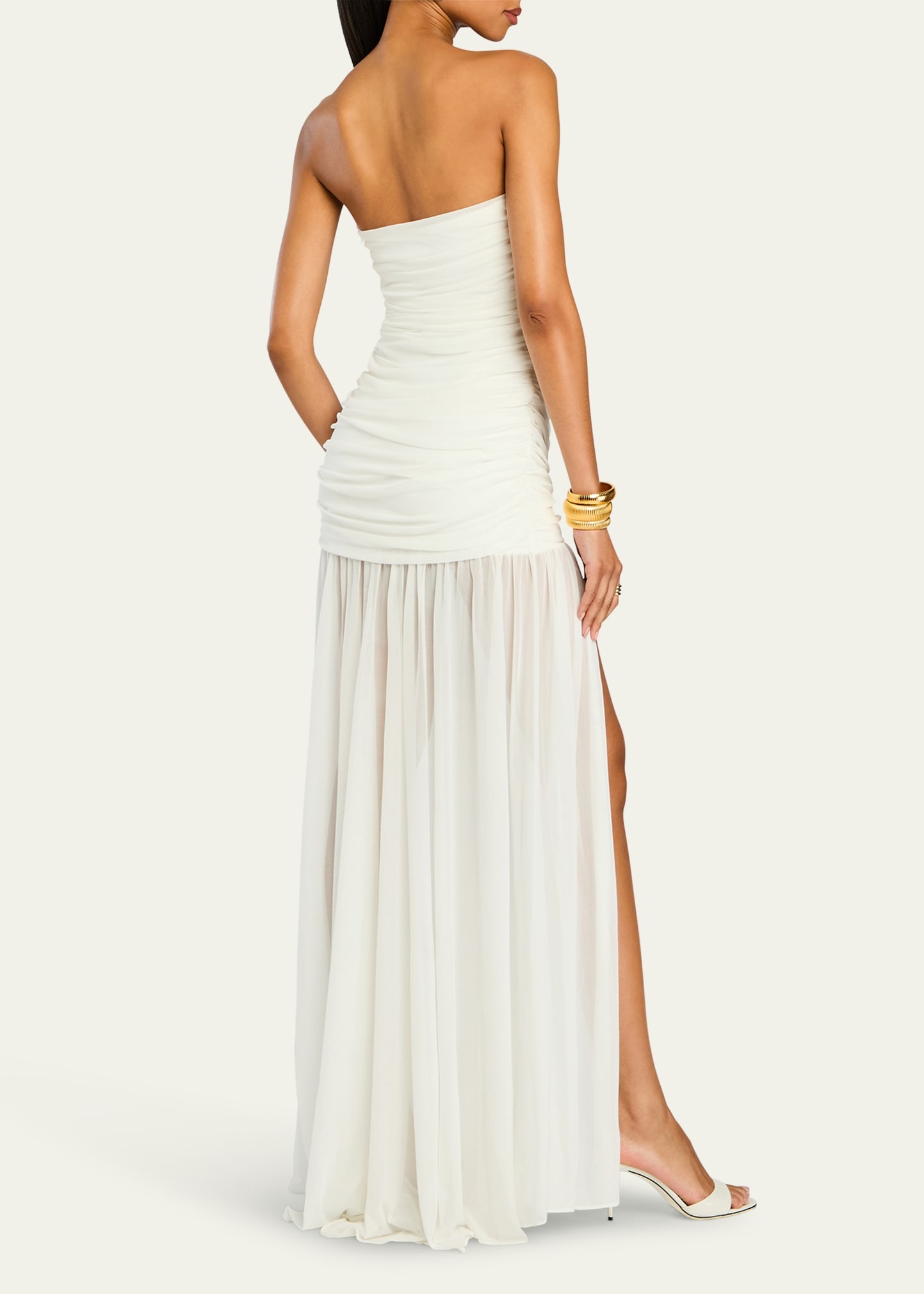 Adele Ruched Strapless Maxi Dress - 3