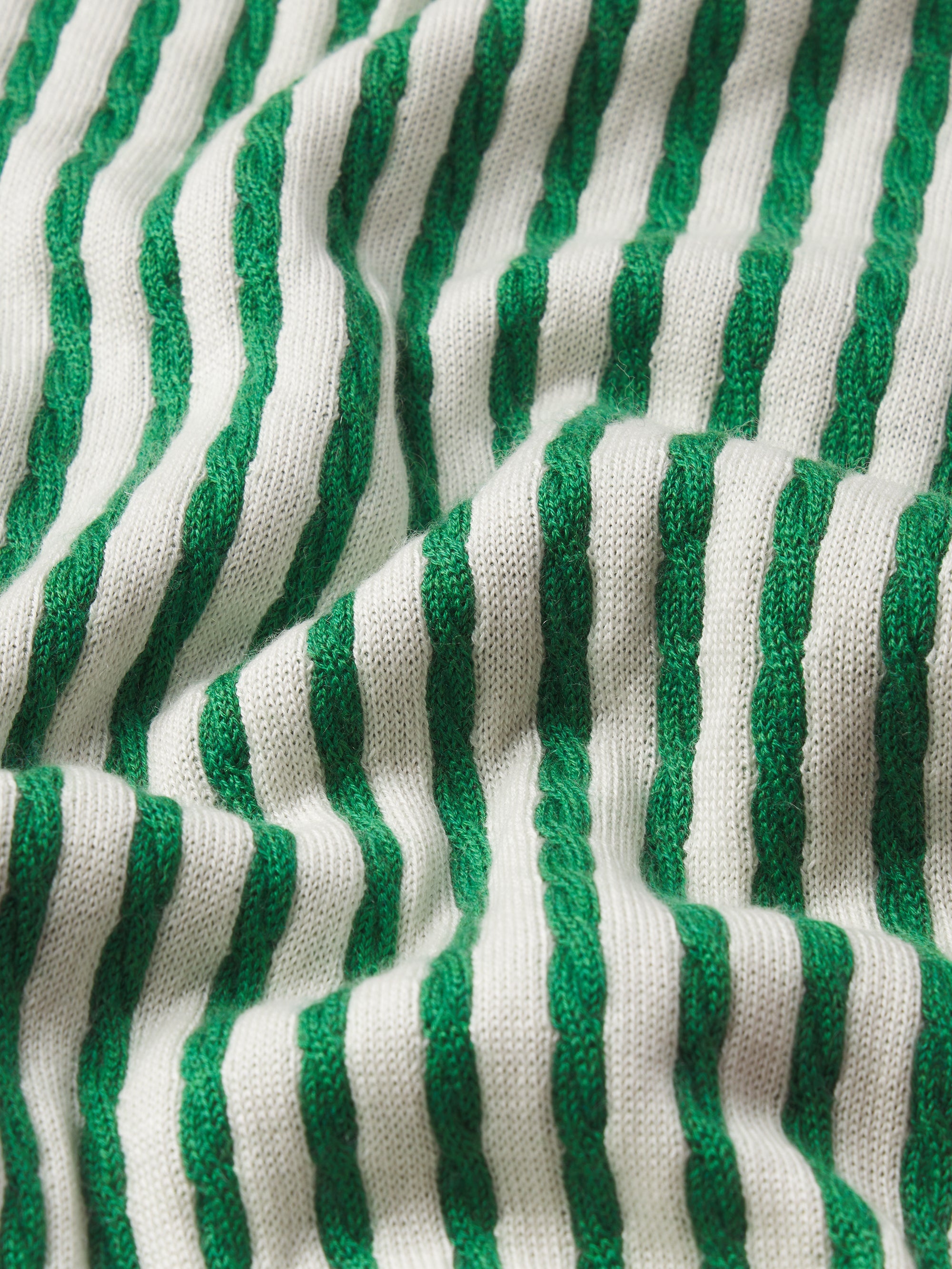 The Cable Polo Dress in Kelly Green Multi - 3