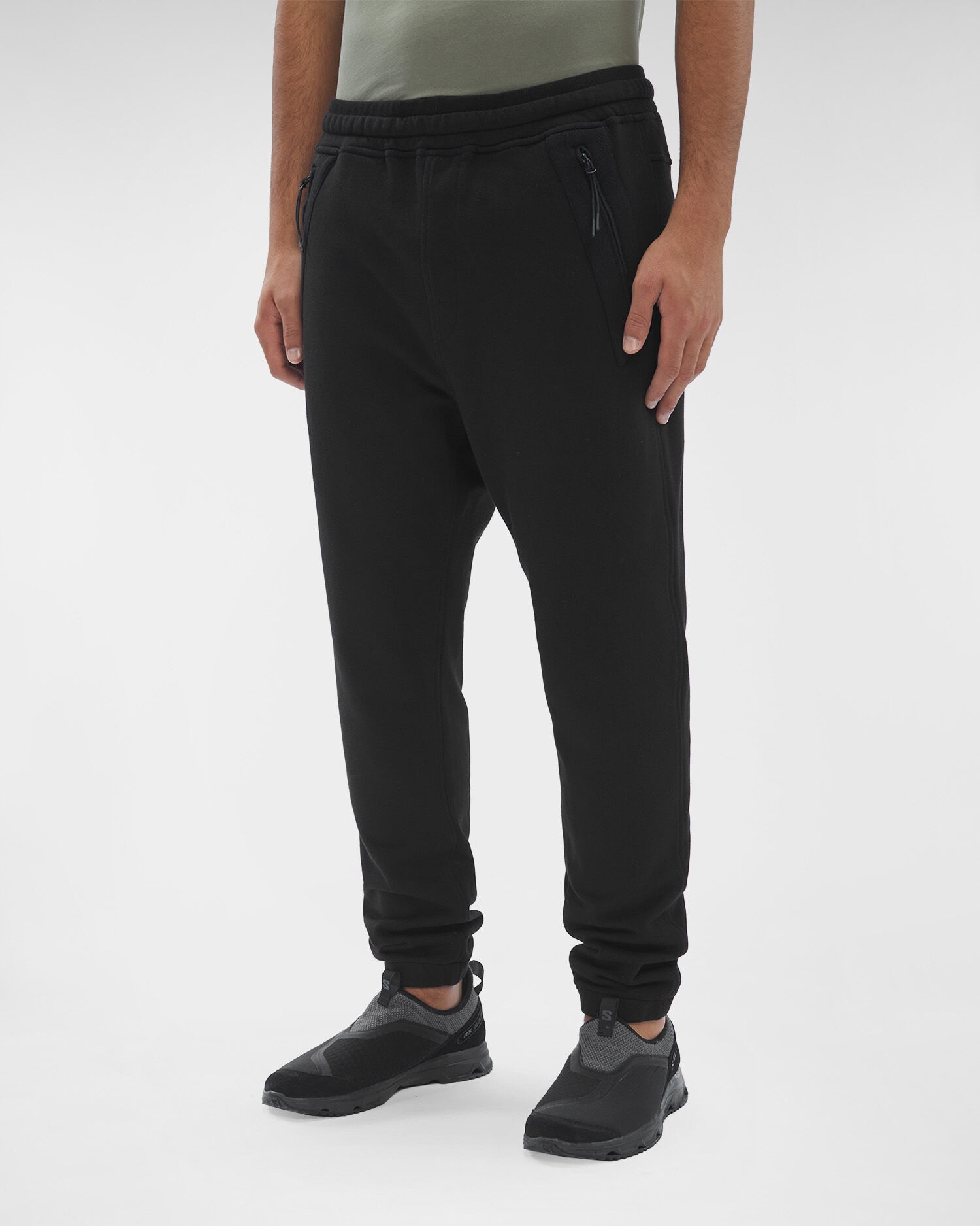 Diagonal Raised Fleece Utility Track Pants - 2