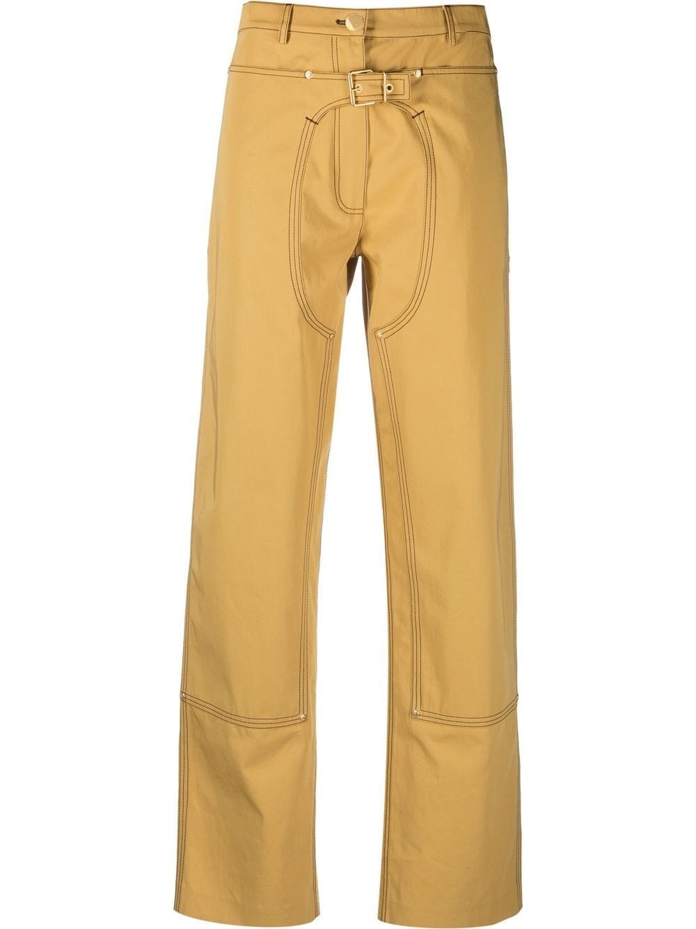 buckle-detail straight trousers - 1