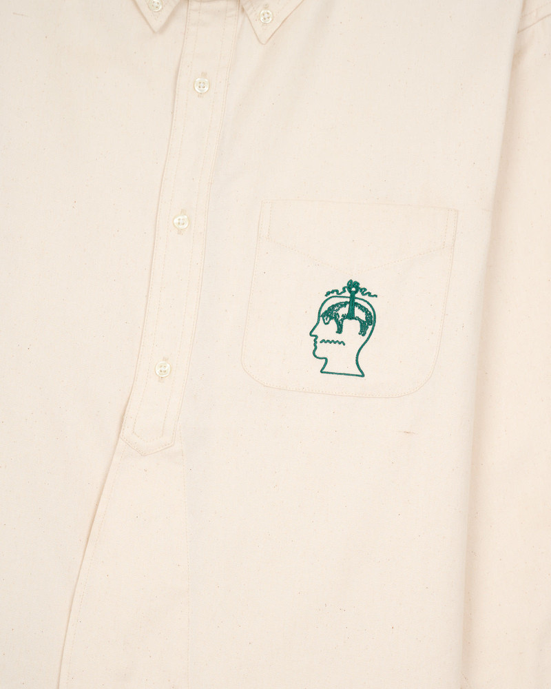 Brooks Brothers California Half Placket Oxford Button Up - Natural 3