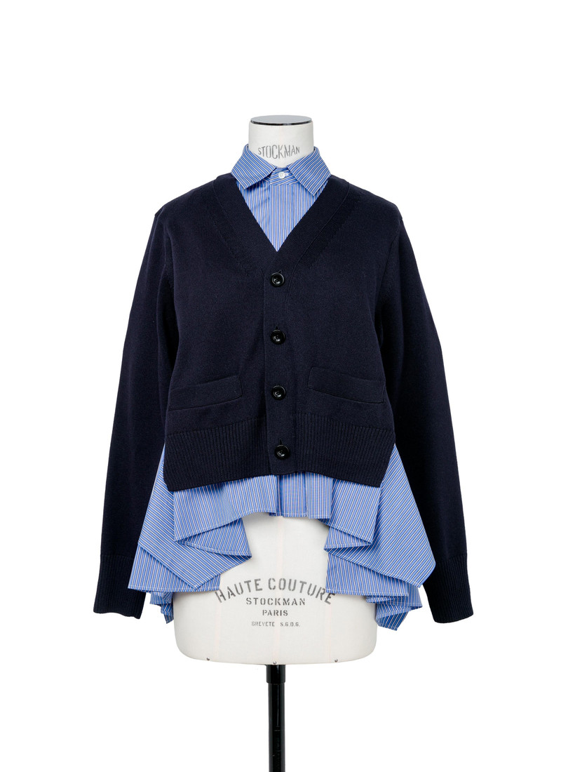 sacai Cotton Poplin x Knit Cardigan outlook