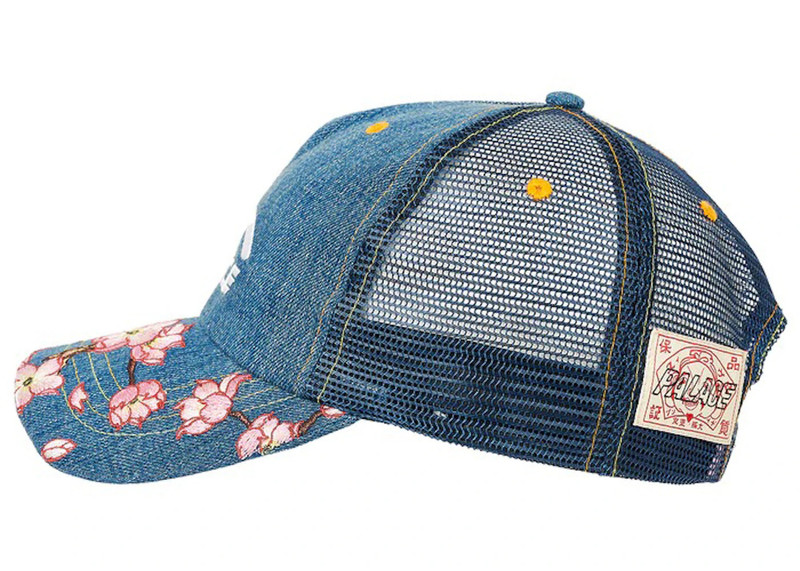 PALACE Palace x Evisu Denim Mesh Trucker Cap Stone Wash outlook