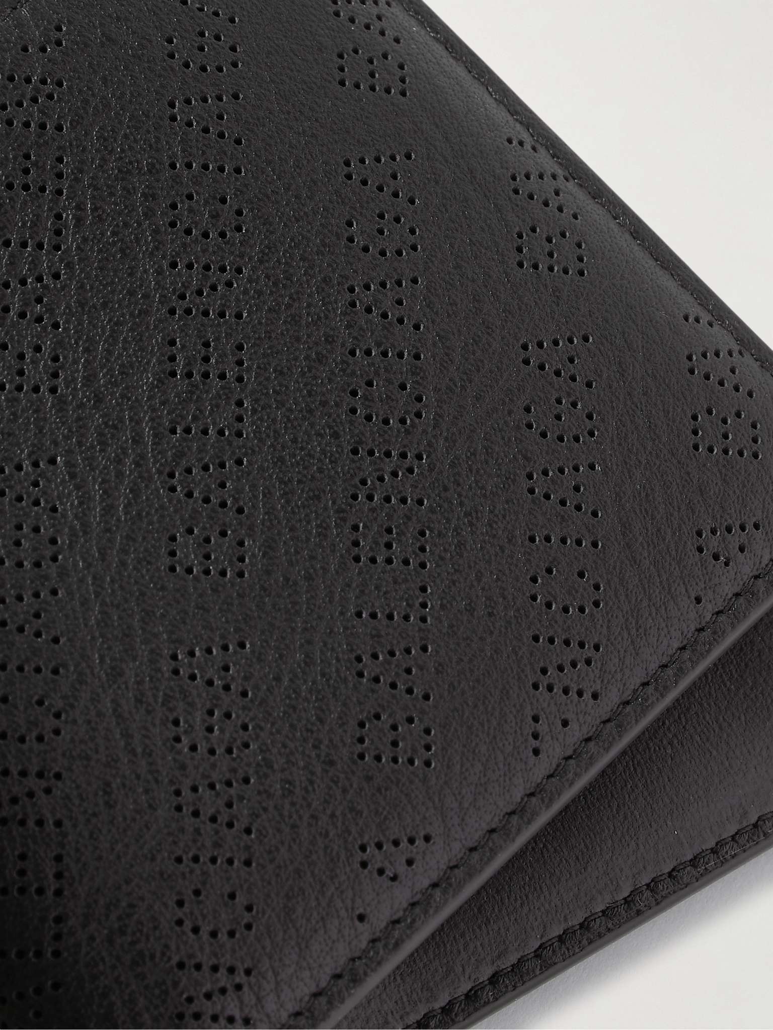 Logo-Perforated Full-Grain Leather Billfold Wallet - 4