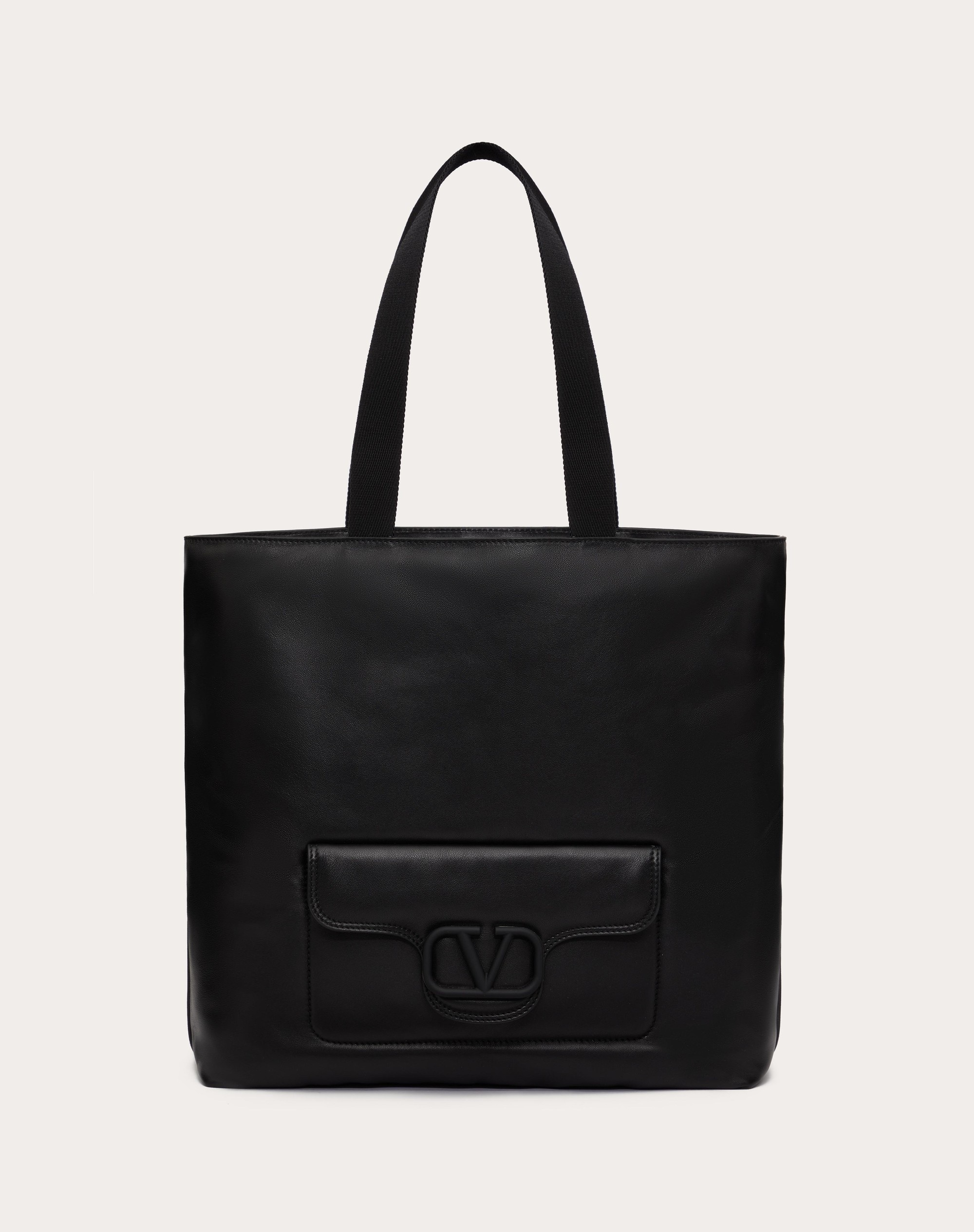 VALENTINO GARAVANI NOIR NAPPA LEATHER SHOPPER - 1