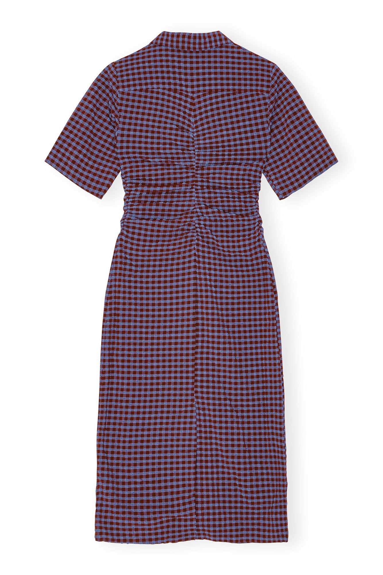 CHECKERED STRETCH SEERSUCKER FITTED DRESS - 1