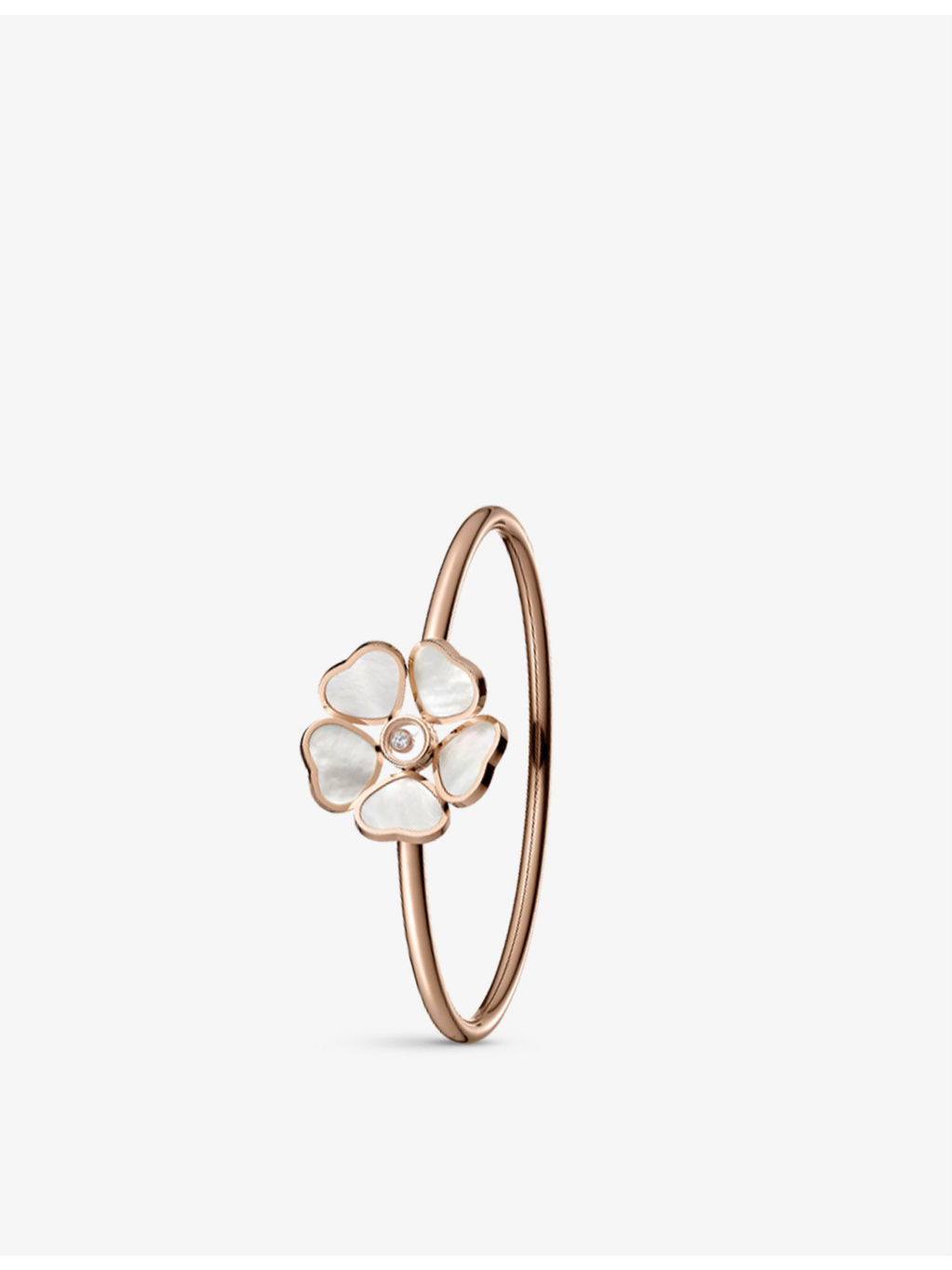 Happy Hearts Flower 18ct rose-gold, 0.05ct diamond and mother-of-pearl bracelet - 2