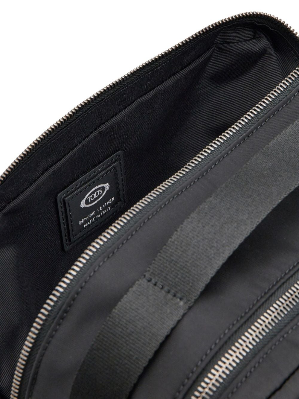 logo-debossed leather clutch bag - 6