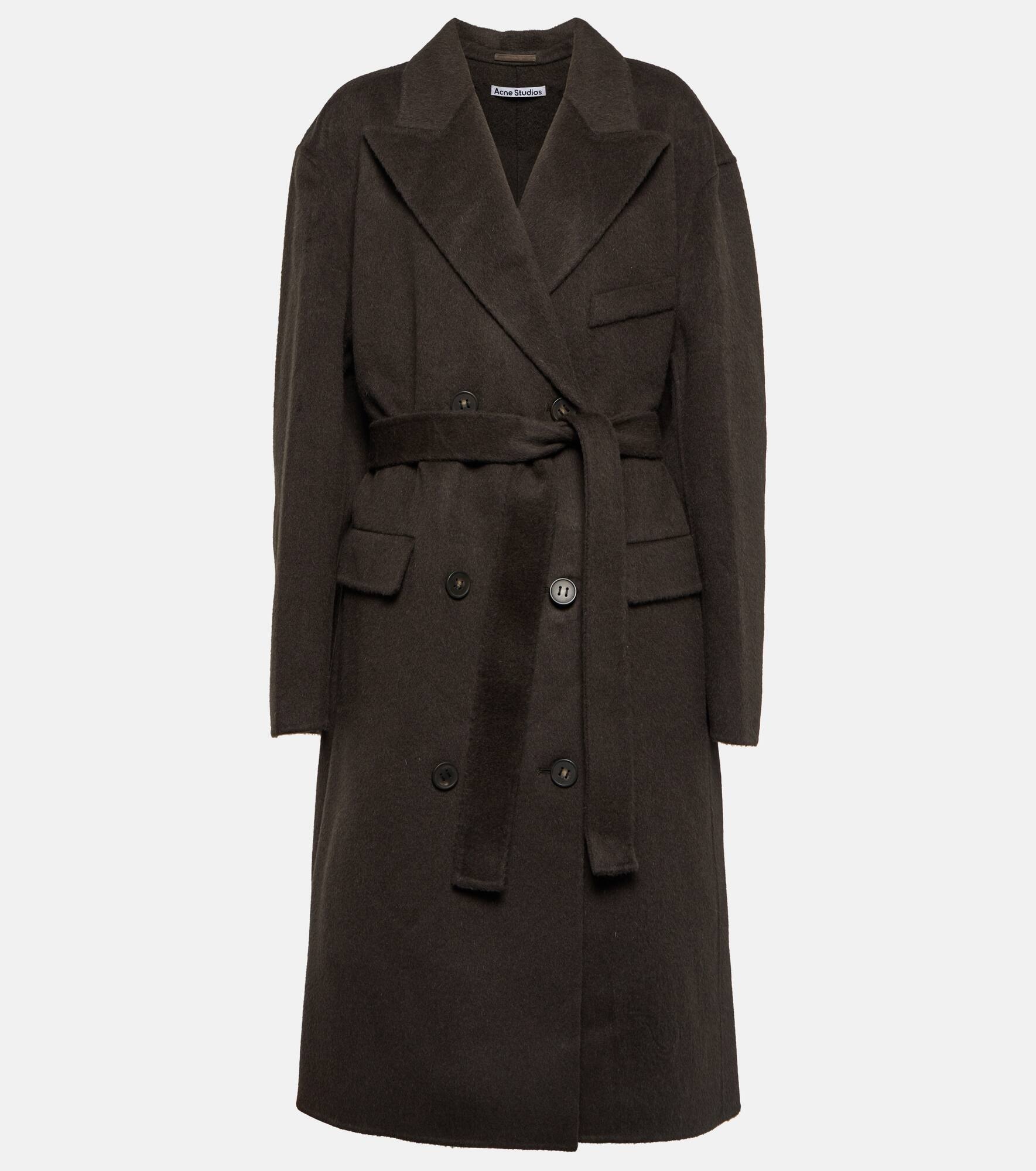 Double-breasted wool-blend coat - 1