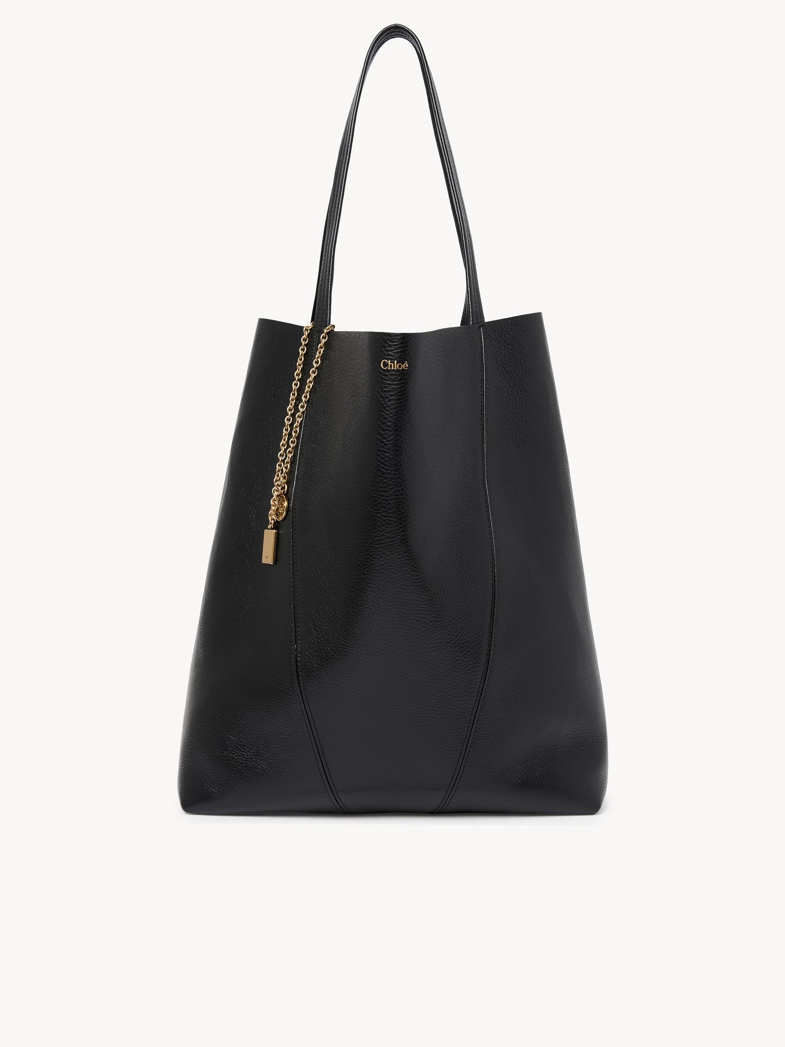 LARGE CHLOÉ SPIN TOTE BAG IN GRAINED LEATHER - 3
