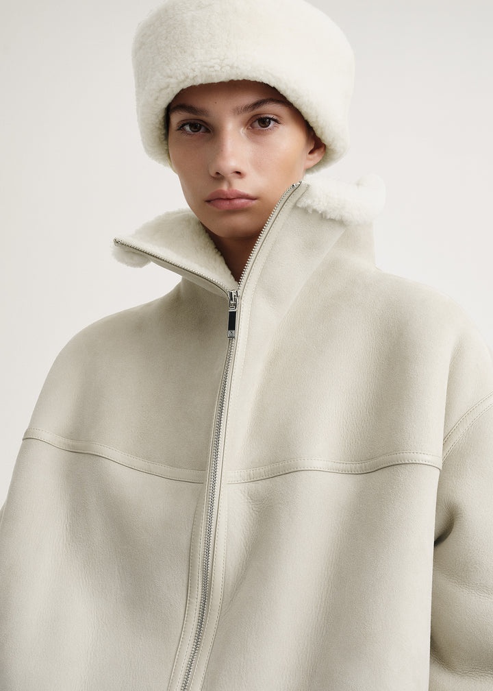 Signature shearling coat macadamia - 5