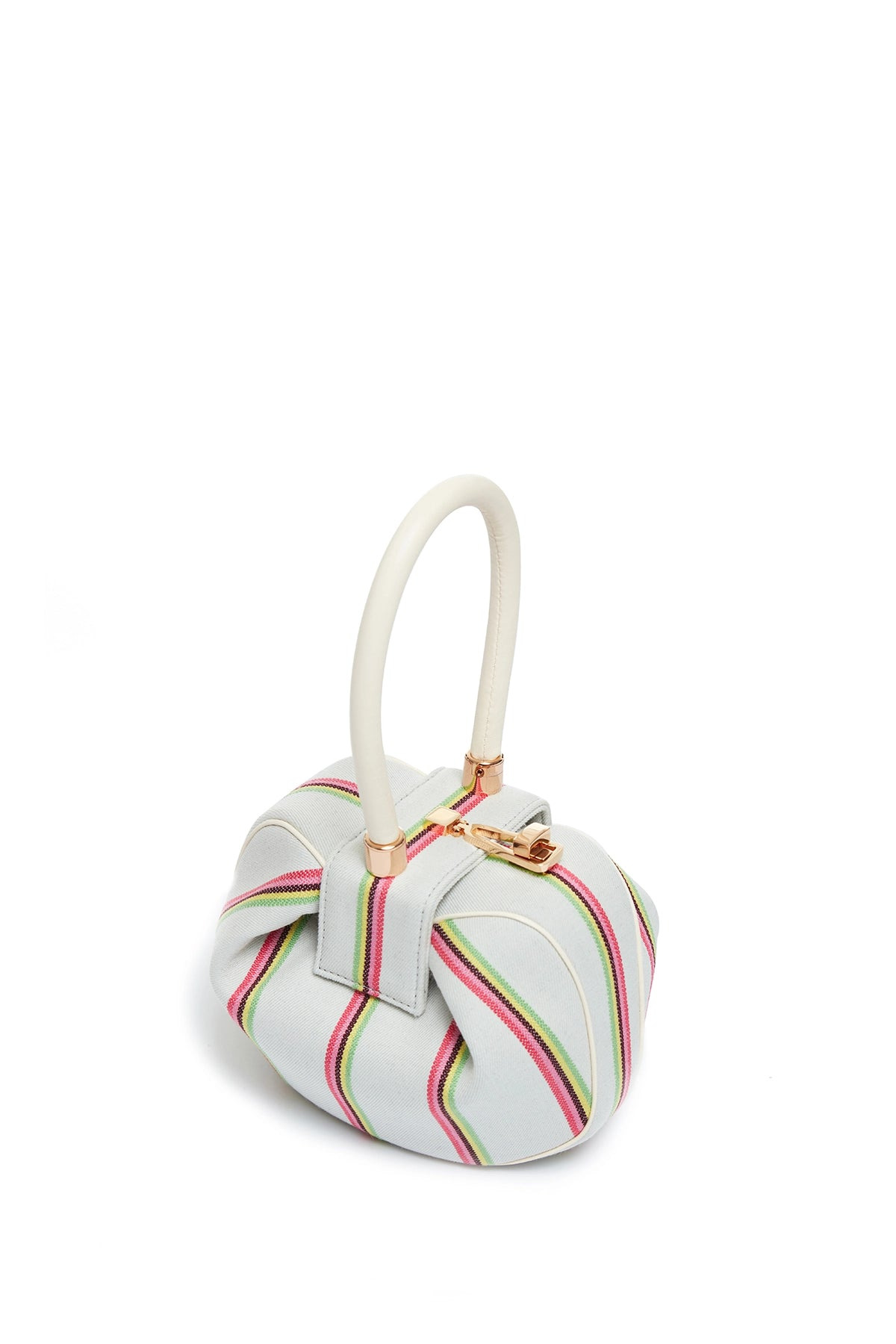 Striped Demi Bag in Ivory Wool - 3