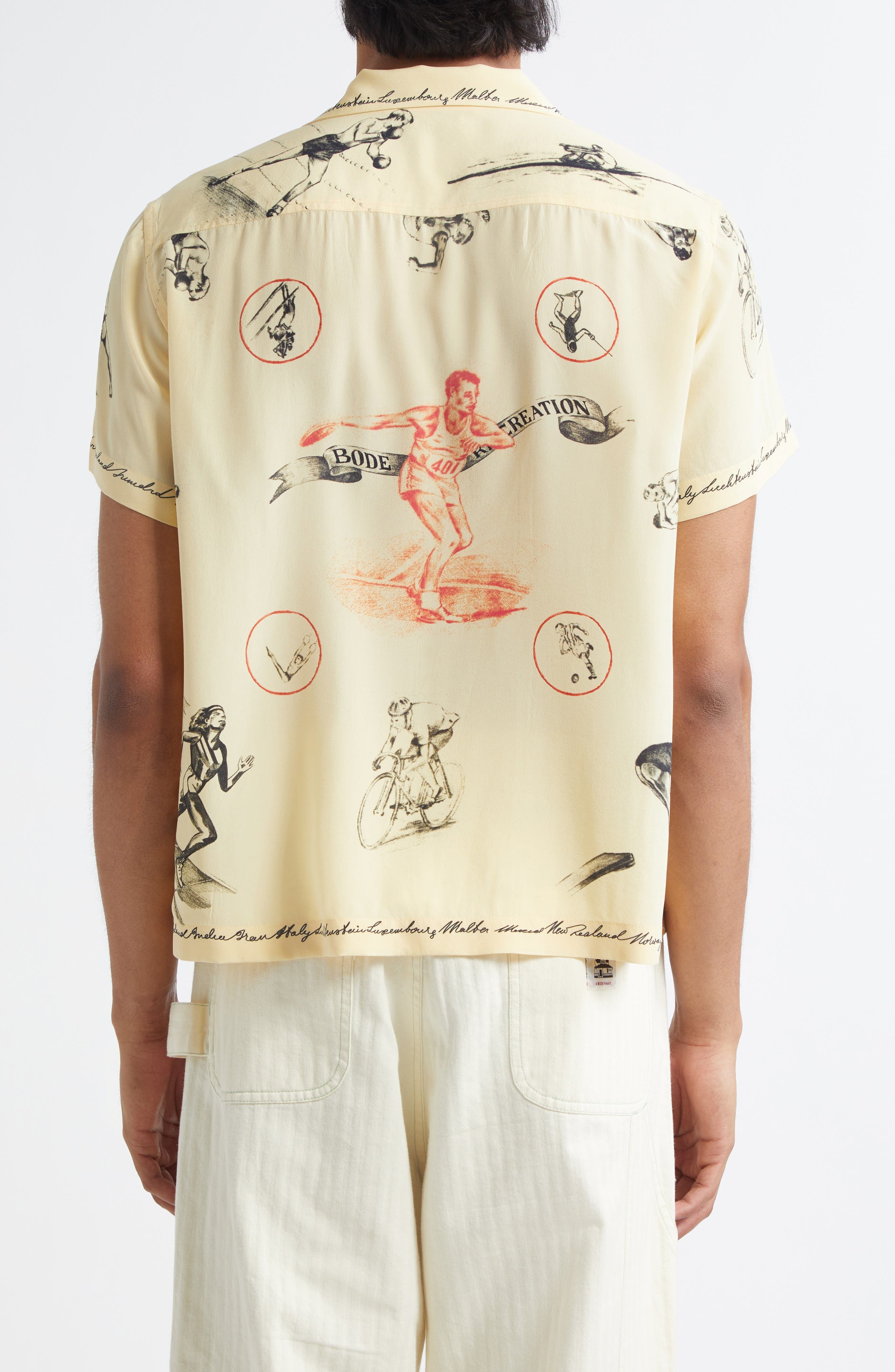Bode Games Silk Camp Shirt in Yellow at Nordstrom - 2