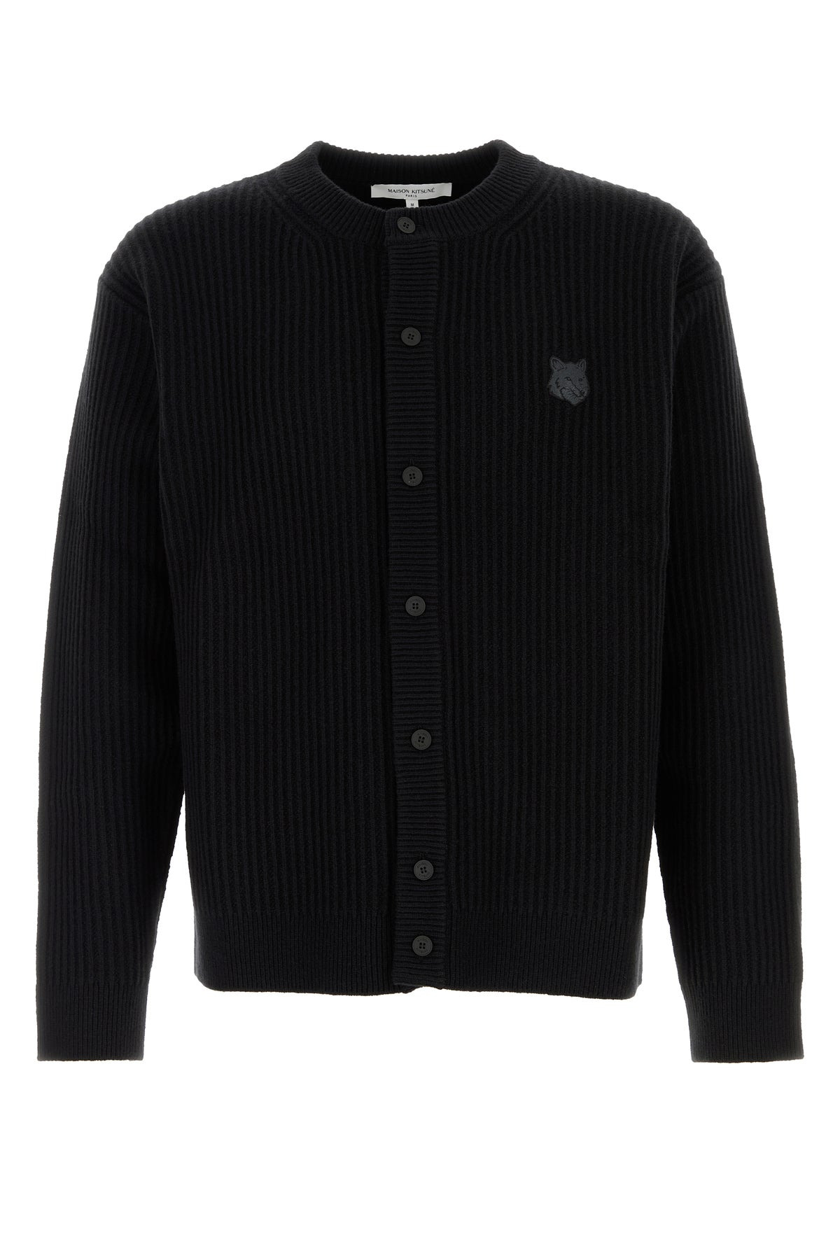 Black wool cardigan - 1