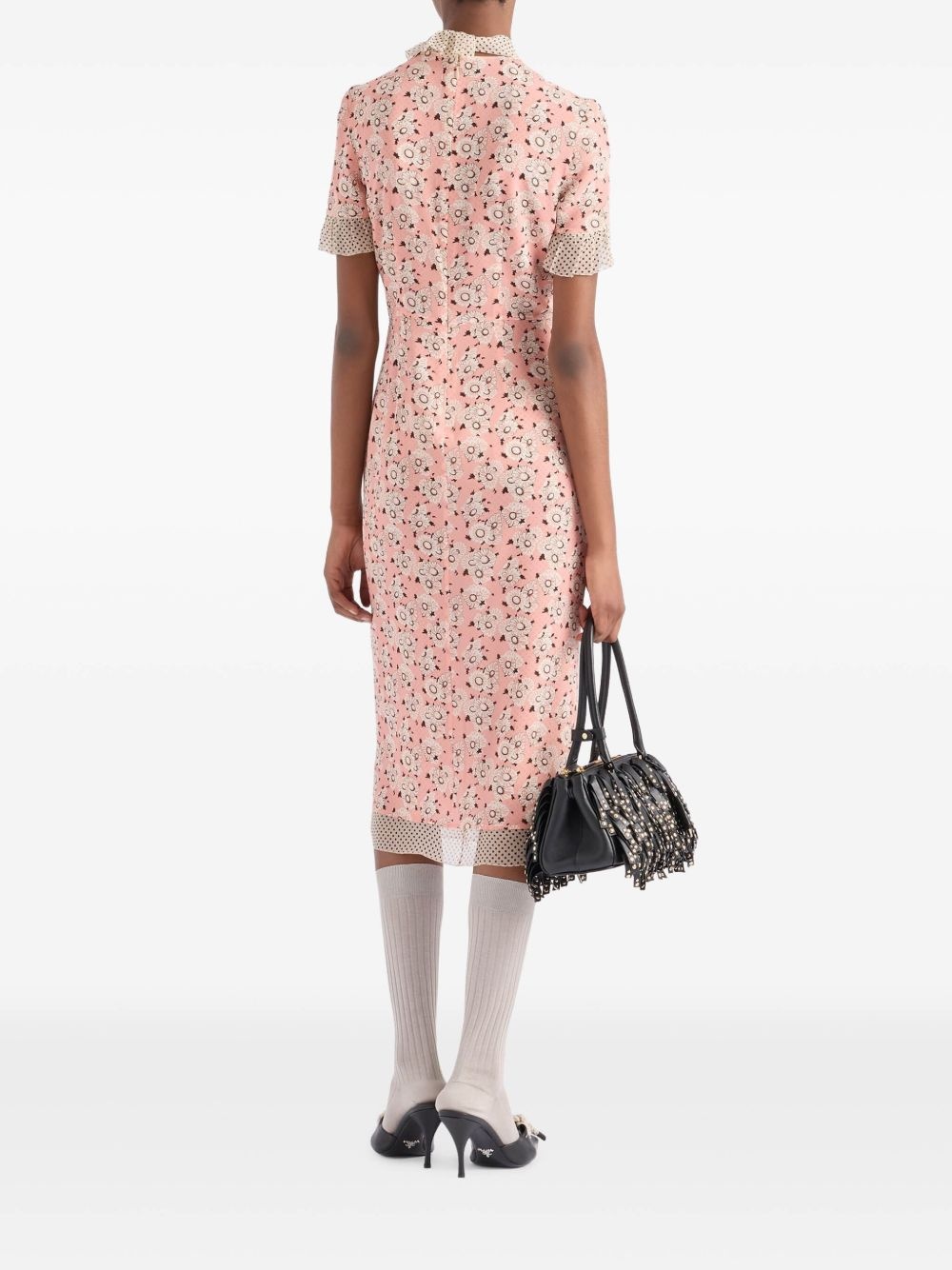 printed georgette midi dress - 3