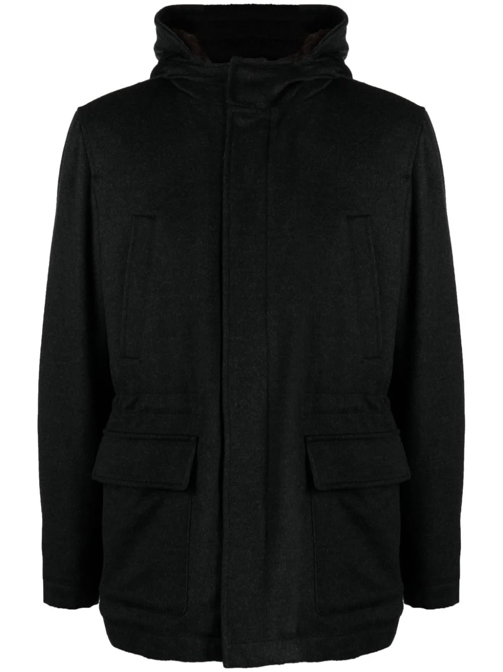 hooded virgin wool jacket - 1