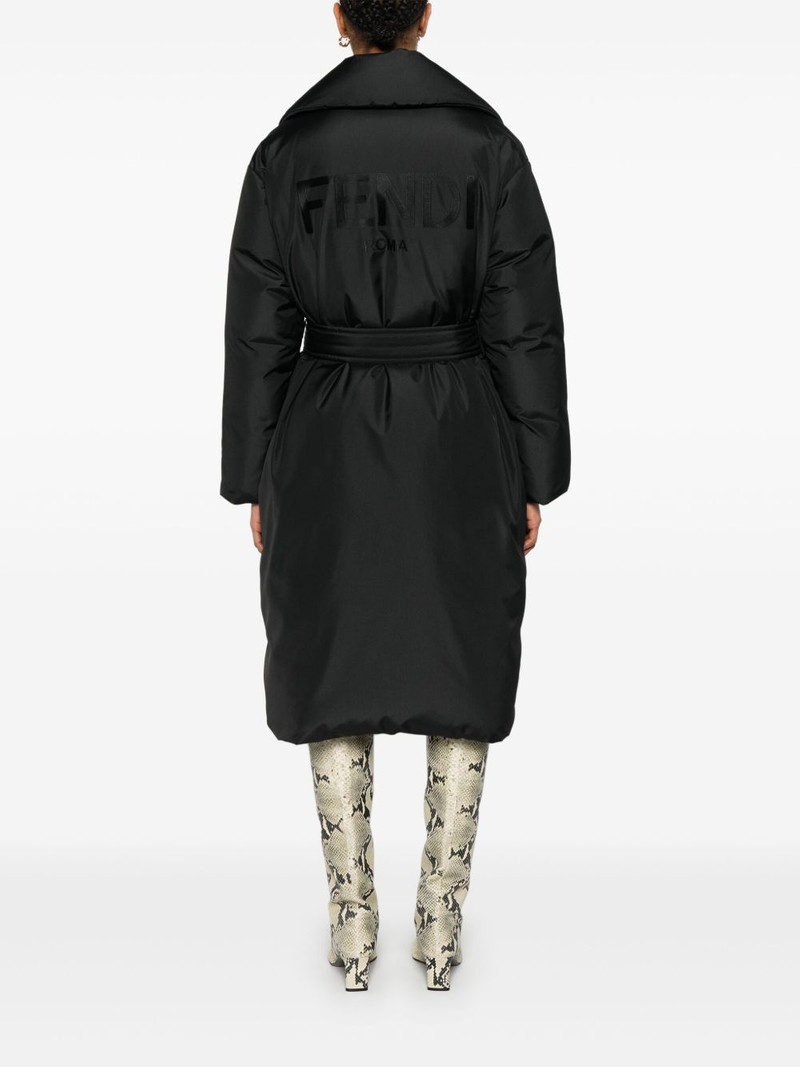 logo-embroidered coat 4