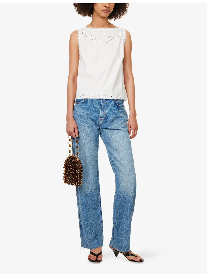 Reformation Fiorella Embroidered Cotton Top outlook