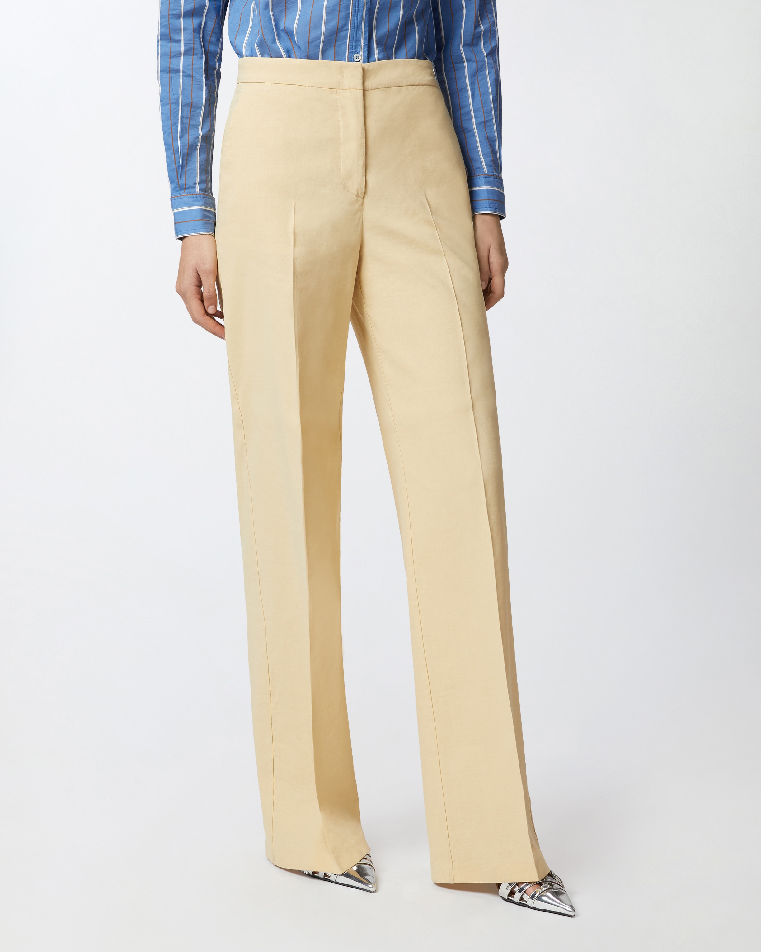 STRETCH LINEN PLEATED TROUSERS - 3