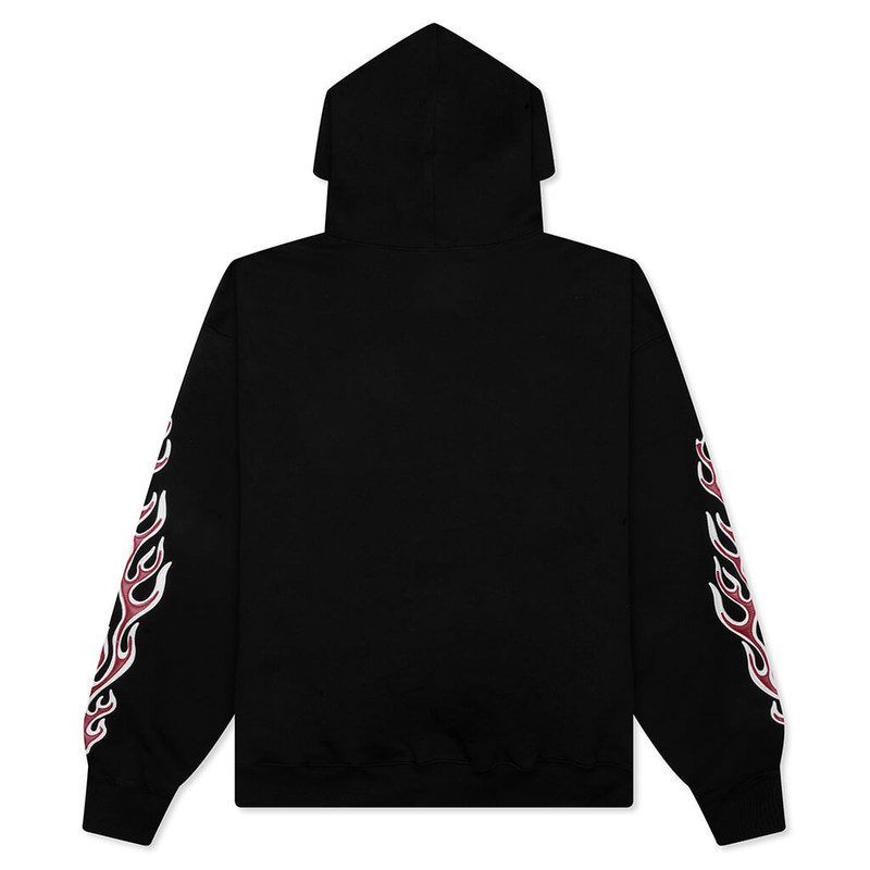 Thug Club LEATHER FLAME HOODIE - BLACK outlook