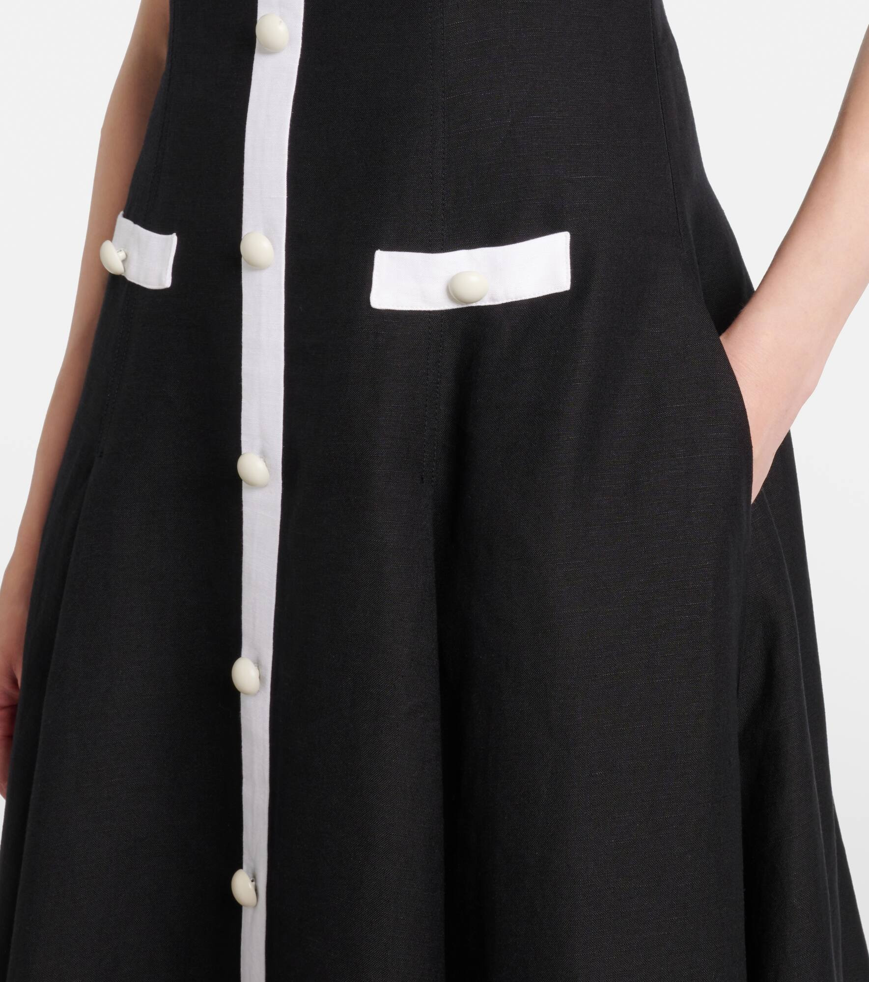Cordelia linen-blend midi dress - 5