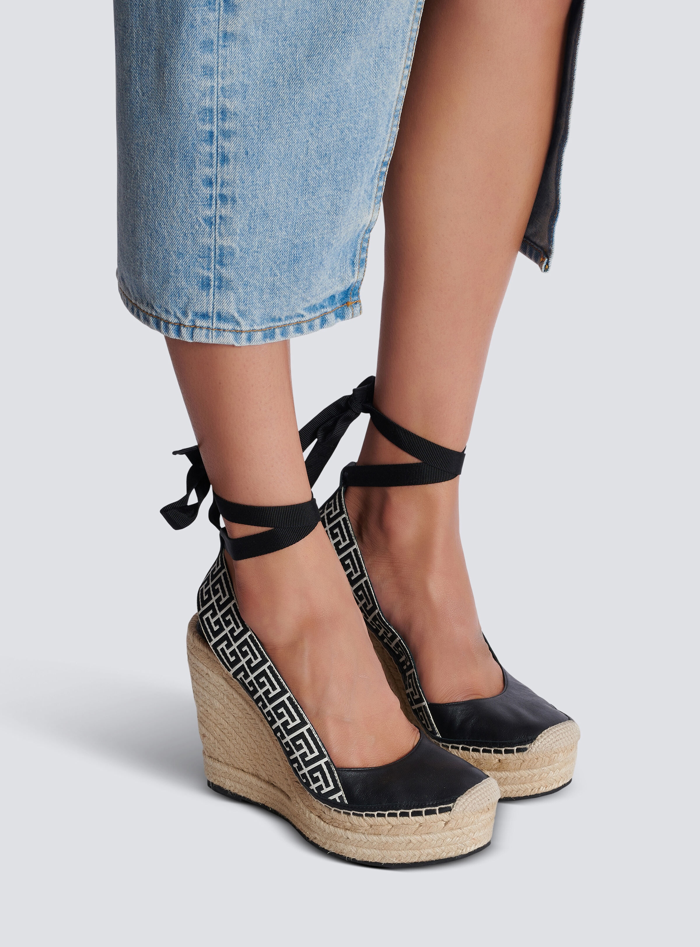 Alex monogram jacquard and leather espadrilles - 8