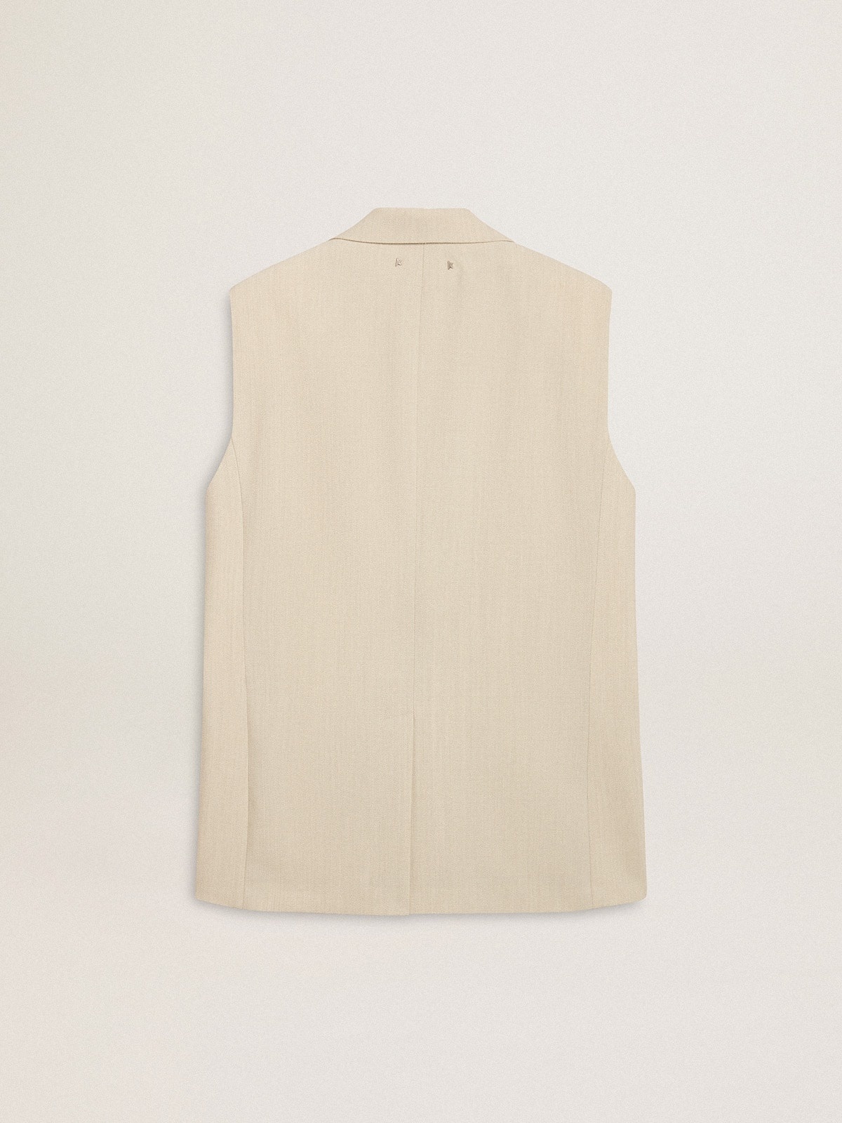 Women's khaki wool blend vest jacket - 7