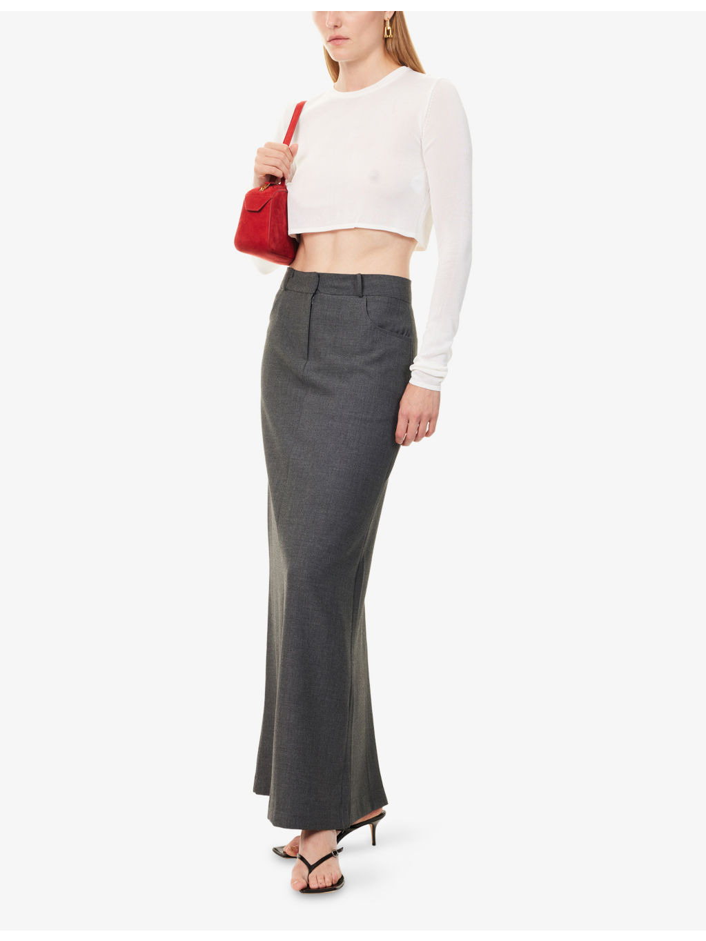 Malvo Long Woven Pencil Skirt - 2
