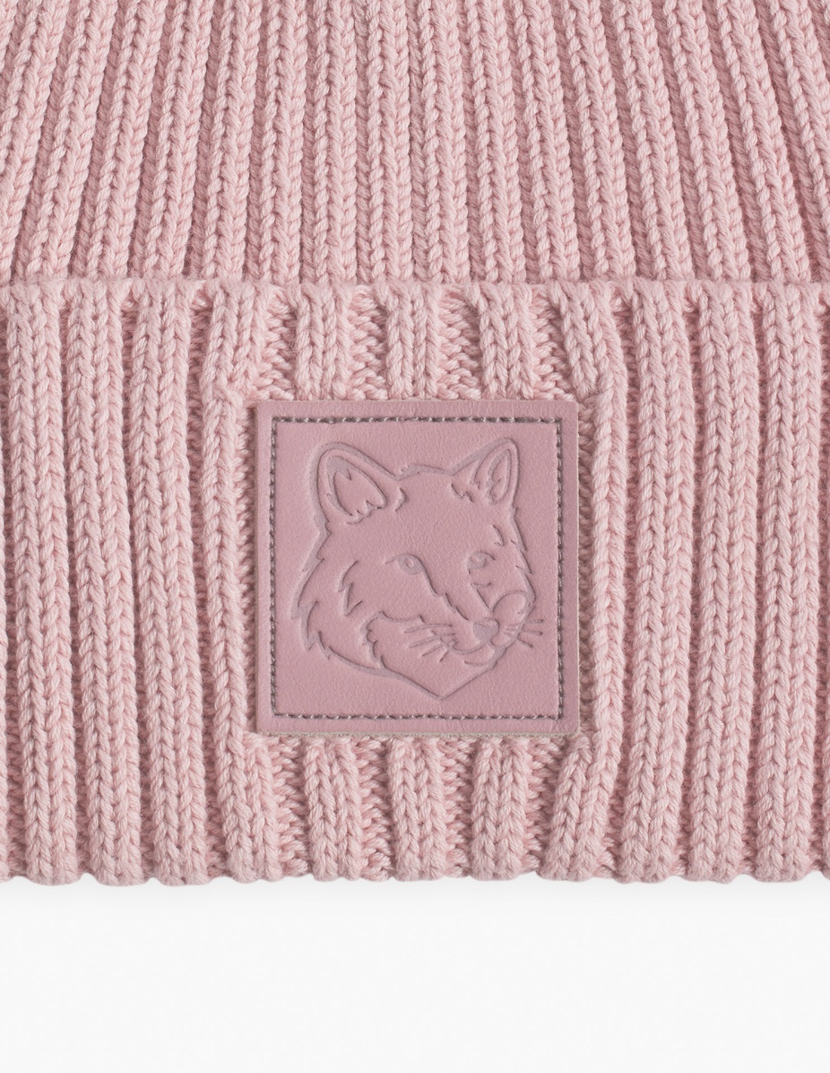 BOLD FOX HEAD LEATHER PATCH BEANIE - 3