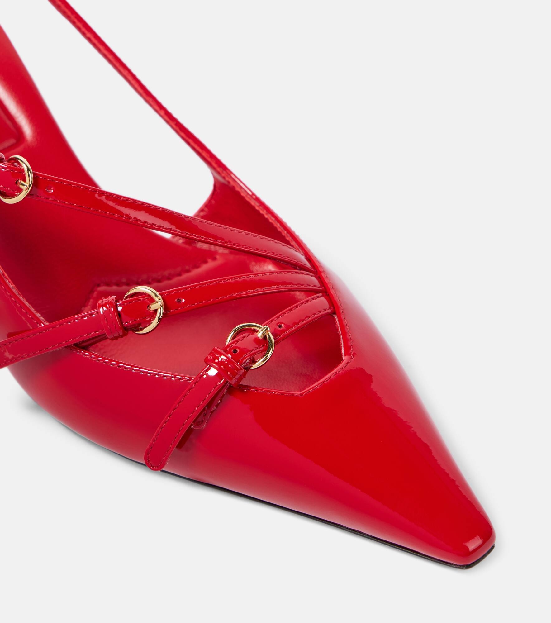 Patent leather slingback pumps - 6